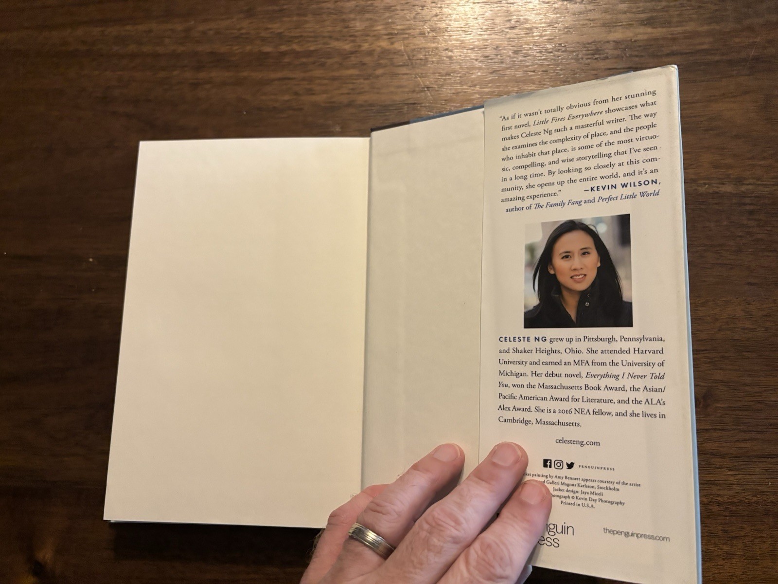 SIGNED Little Fires Everywhere by Celeste Ng 1st Printing First Edition 2016 HC