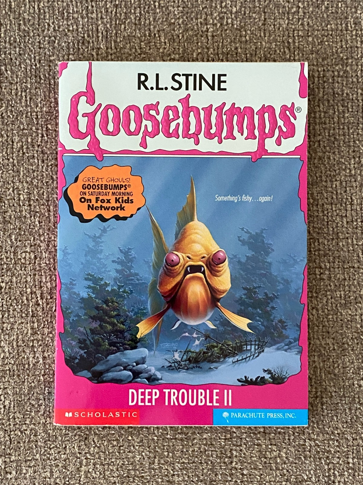 Like New 1st print Goosebumps #58 Deep Trouble II 2 w/bookmark cards ~ Stine