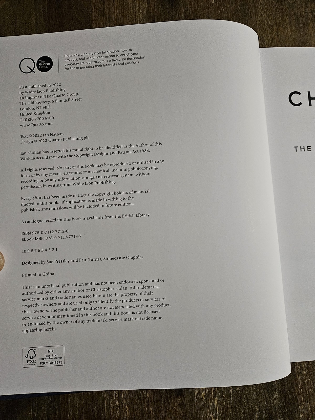 Christopher Nolan: The Iconic Filmmaker and His Work HC with Sleeve Ian Nathan