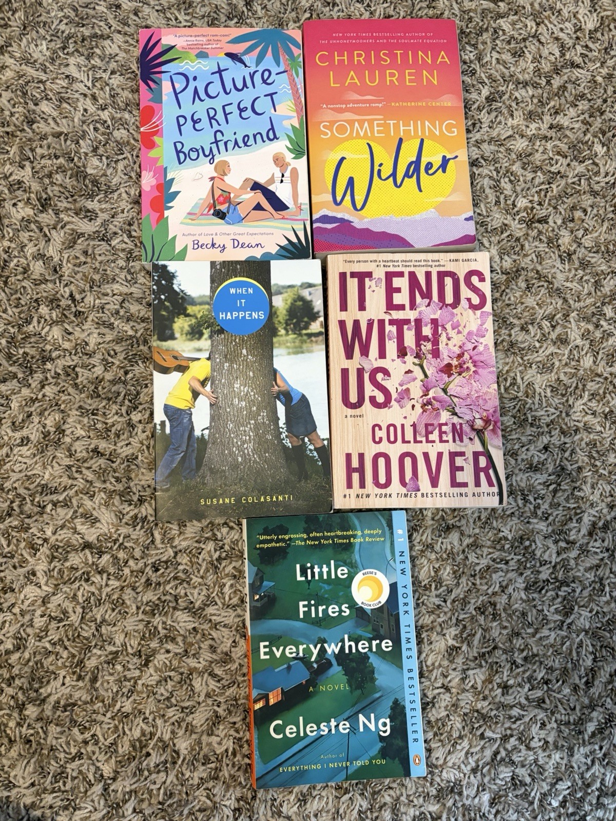 5 Book Lot Celeste Ng, Christina Lauren, Hoover, Colasati, Becky Dean