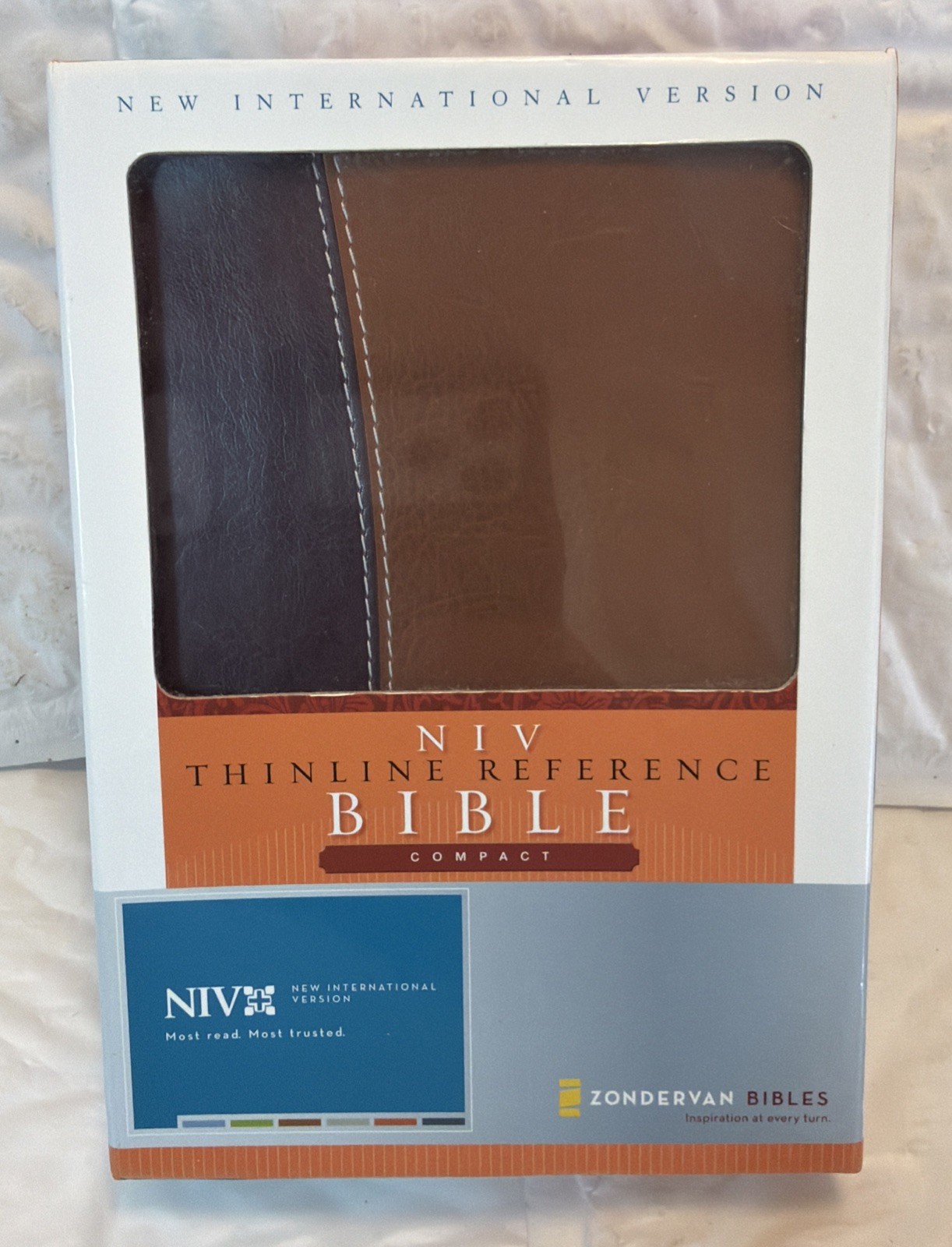 NIV 1984 Compact Thinline Reference Bible *6.3pt* Burgundy/Tan LS *NEW!!