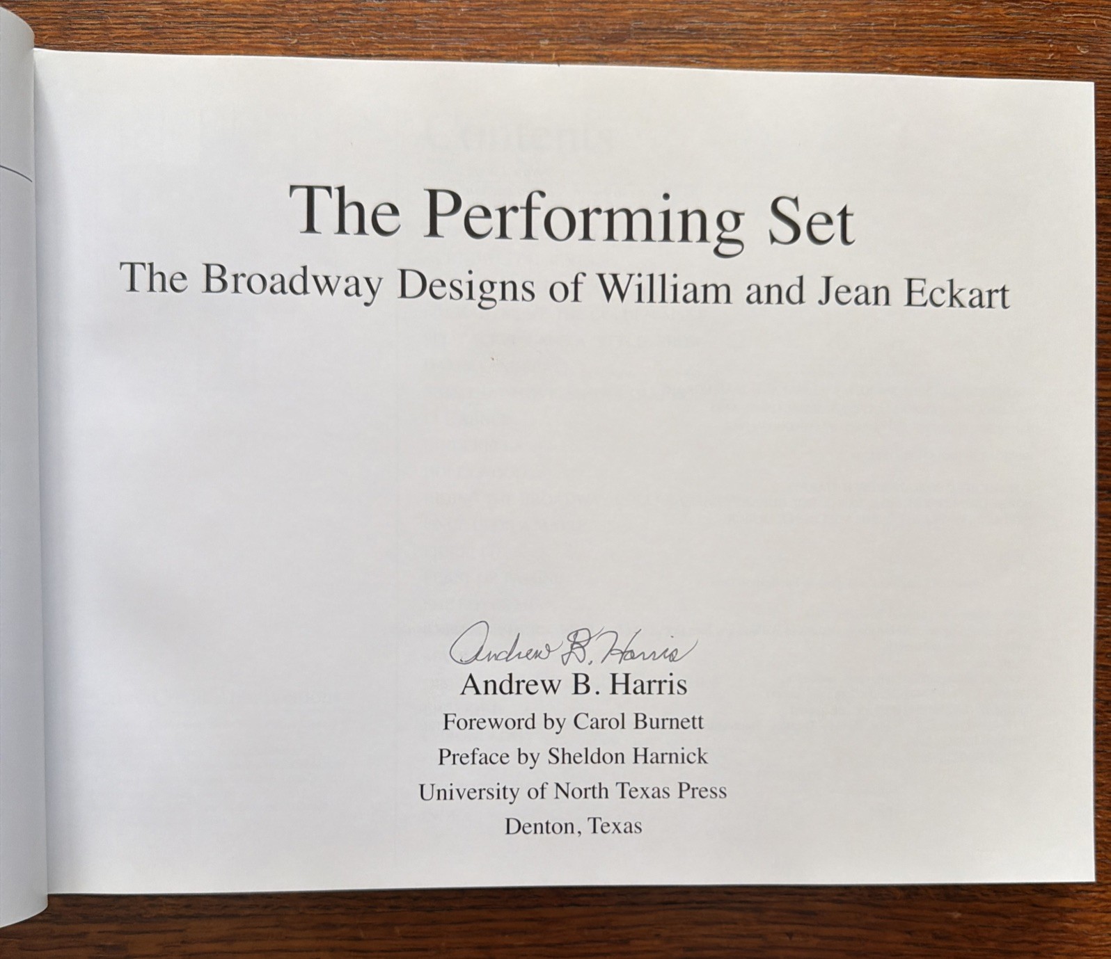 Performing Set : Broadway Designs William & Jean Eckart by Andrew Harris SIGNED!