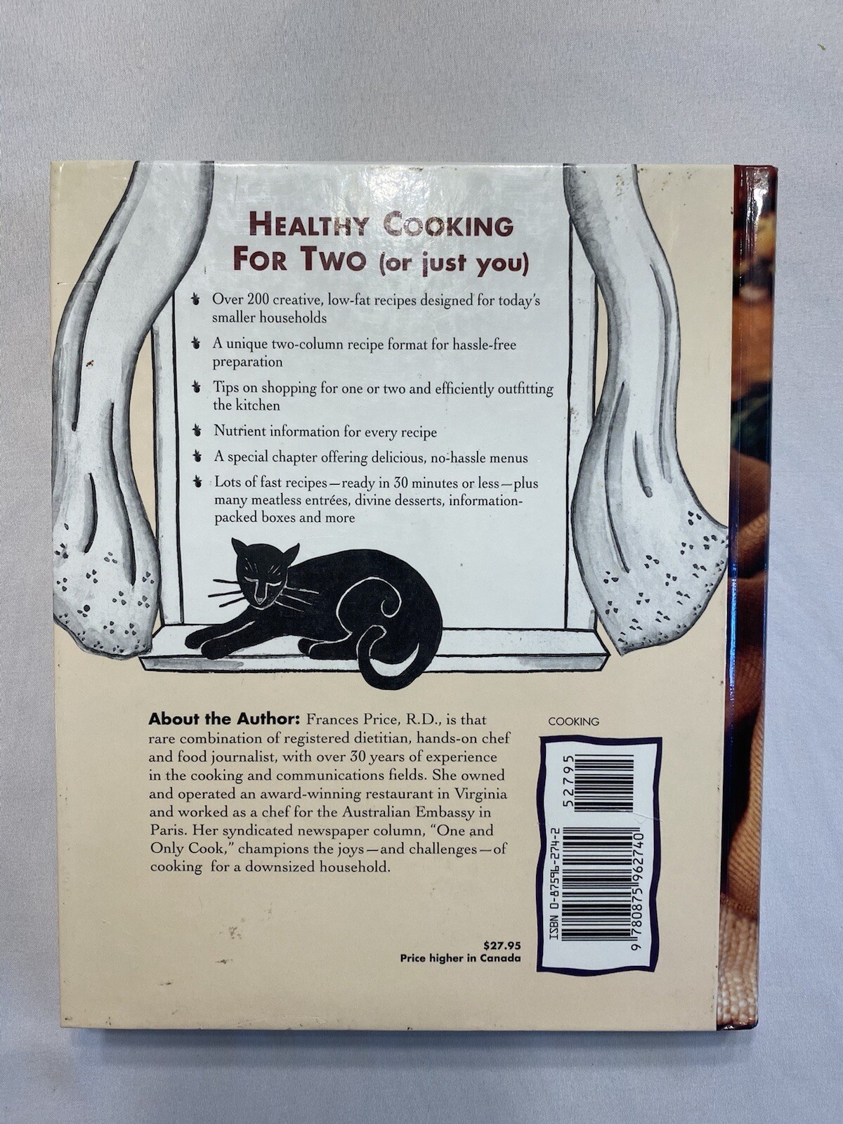 Healthy Cooking for Two (or Just You): Low-Fat Recipes Cookbook Hardcover 310 Pg