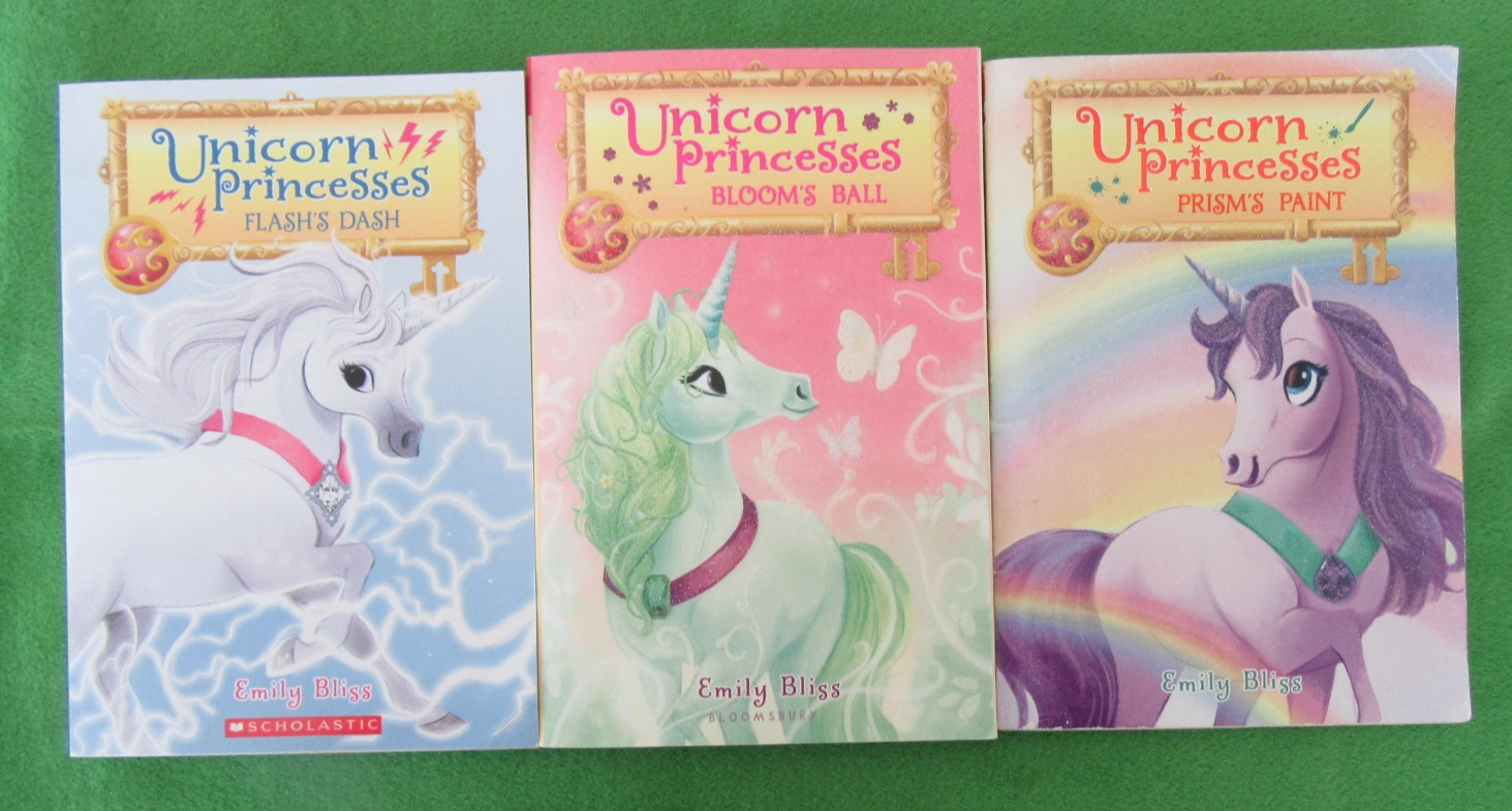 LOT 3 PB UNICORN PRINCESSES SERIES BY EMILY BLISS: FLASH’S DASH; BLOOM’S BALL +