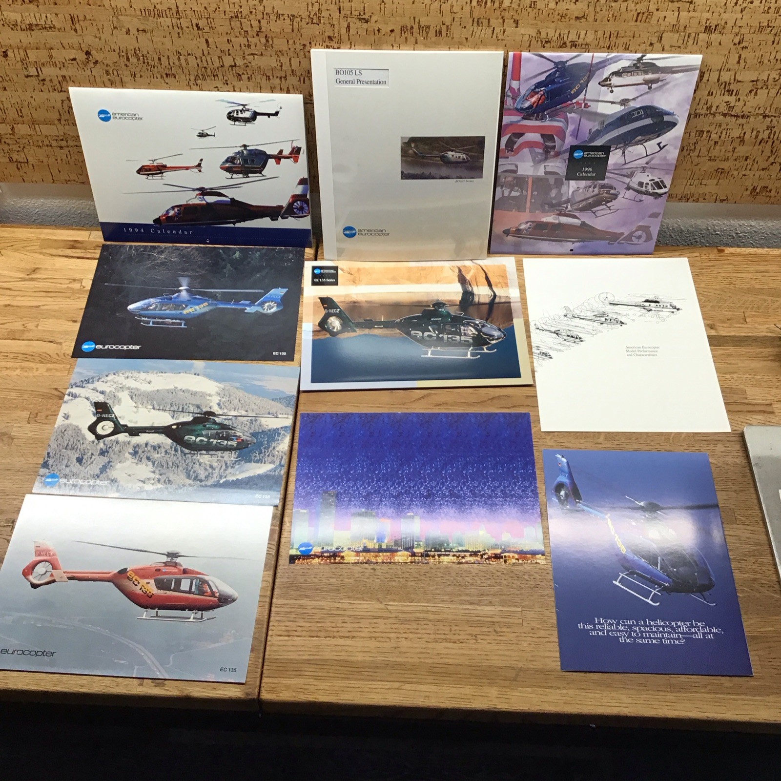 EUROCOPTER Helicopter Calendar Ec130 Ec135 BO105 – Photos SPECS Manual – MM6.48