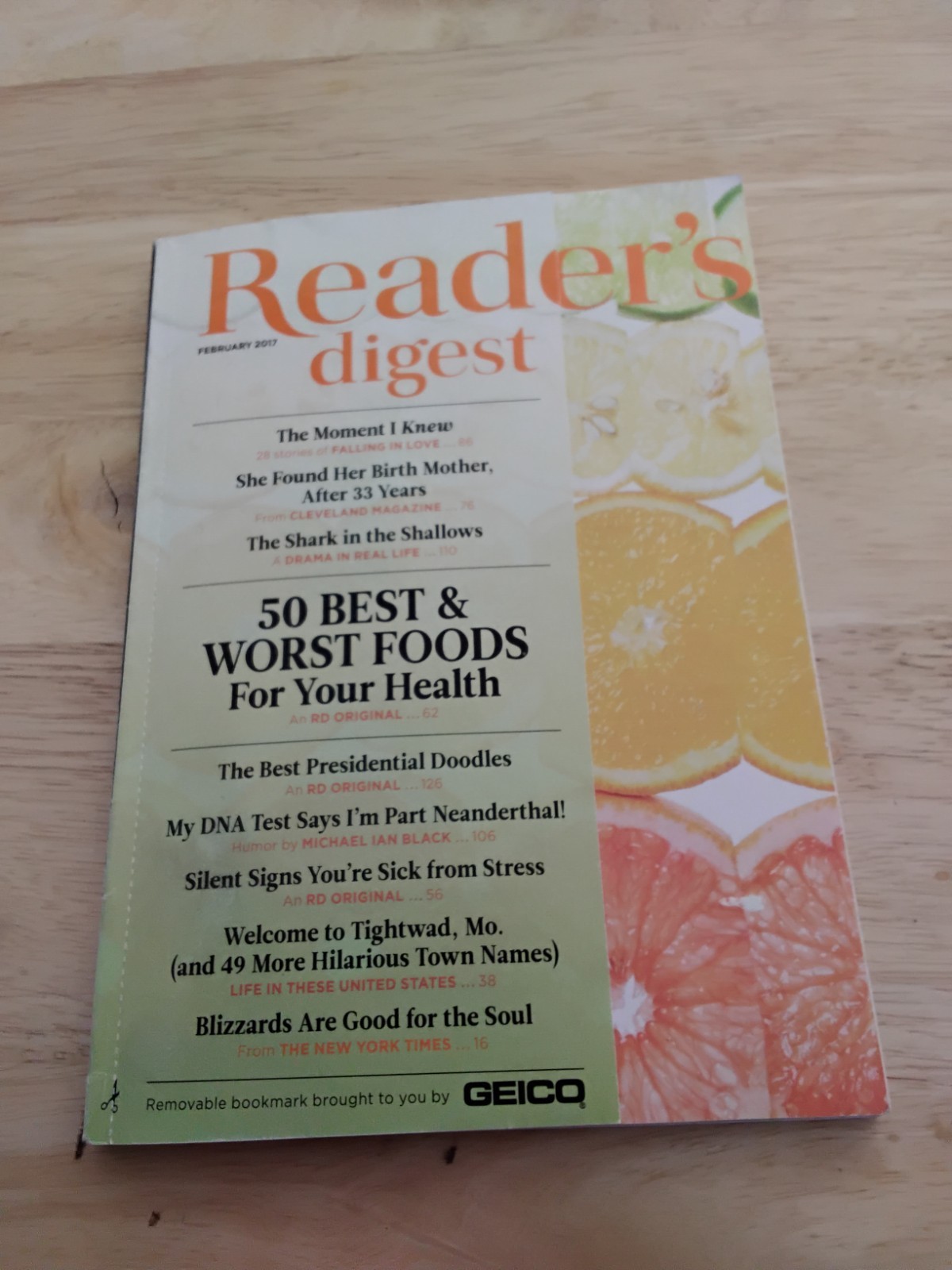 READER’S DIGEST FEBRUARY 2017 136 PAGES BOOK