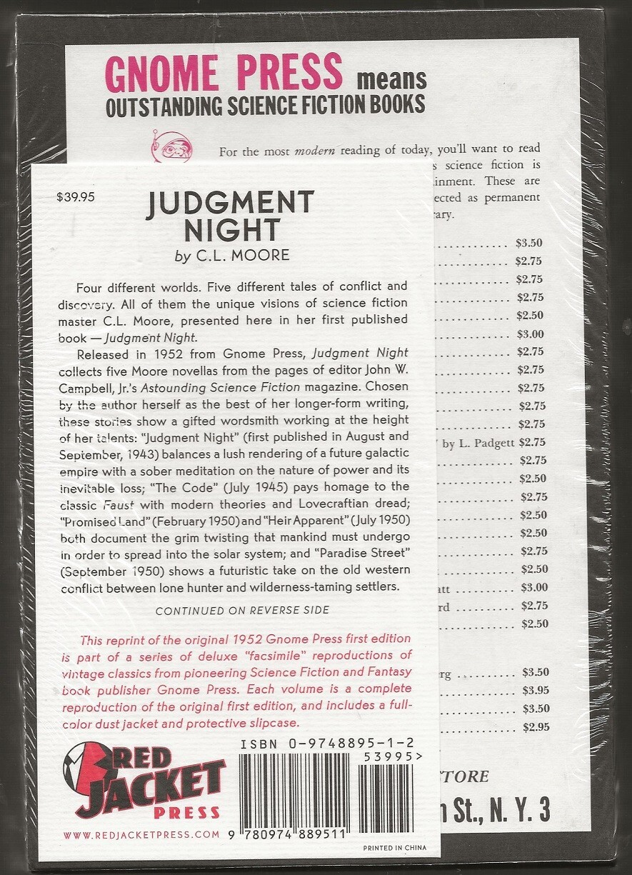C. L. MOORE Judgment Night. Facsimile of 1952 1st edition, in slipcase, unopened