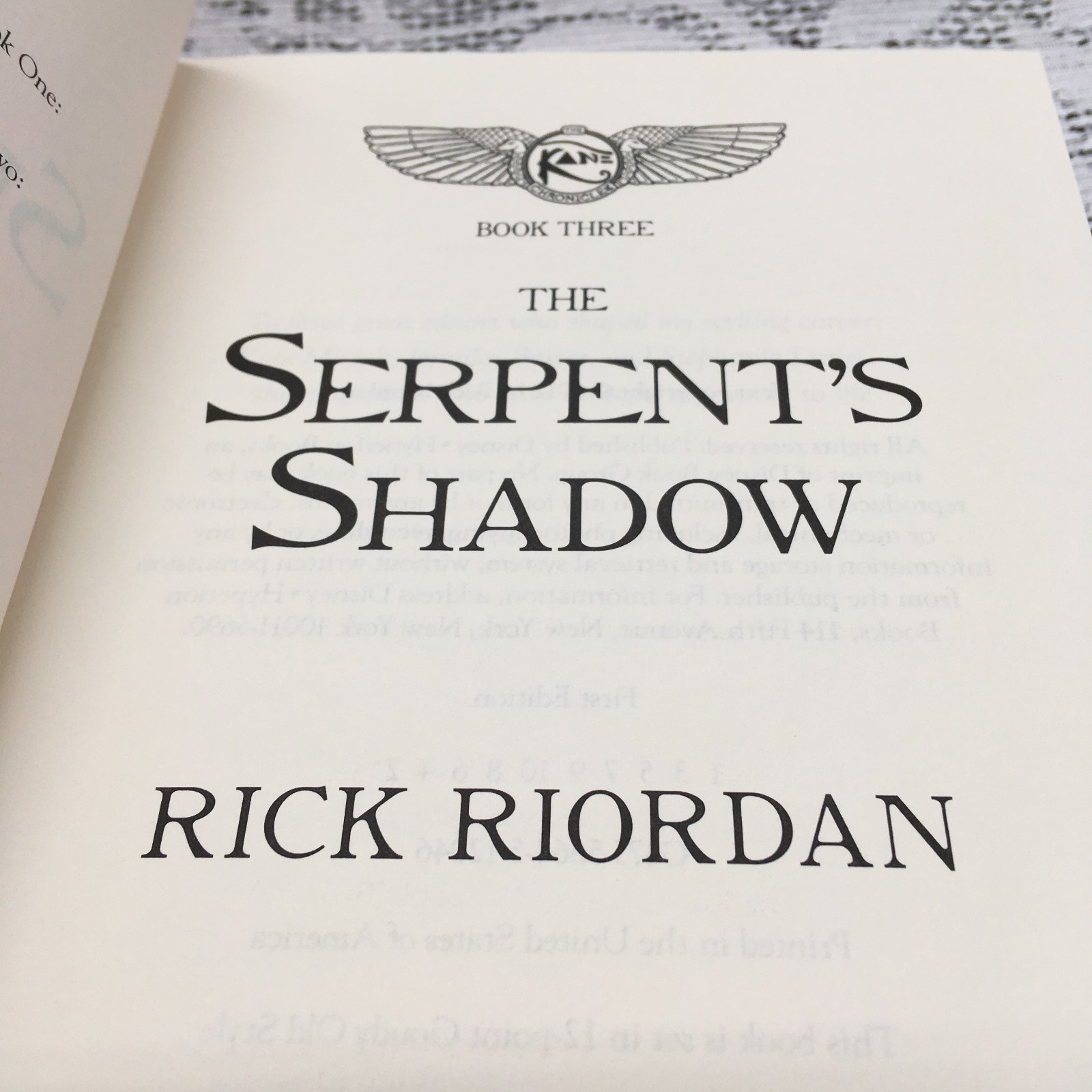 The Serpent’s Shadow by Rick Riordan (2012~HardcoverDJ~First Edition~New)