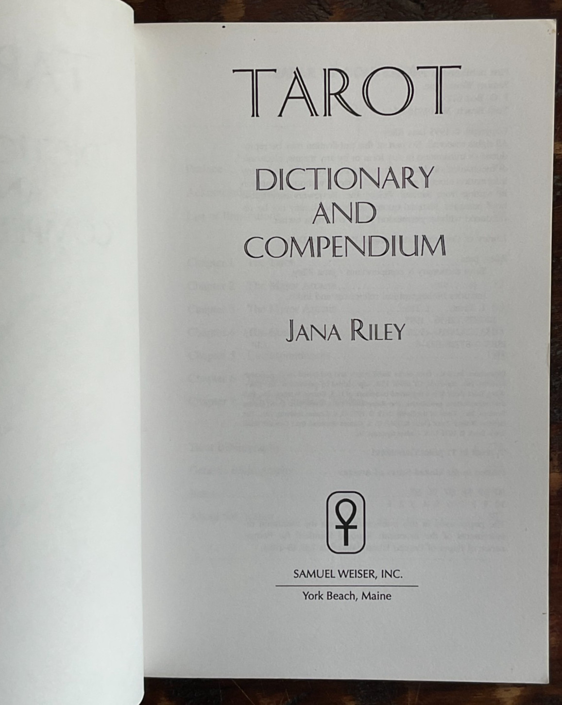 1995 Tarot Dictionary and Compendium by Jana Riley-Paperback-Succinct Definition