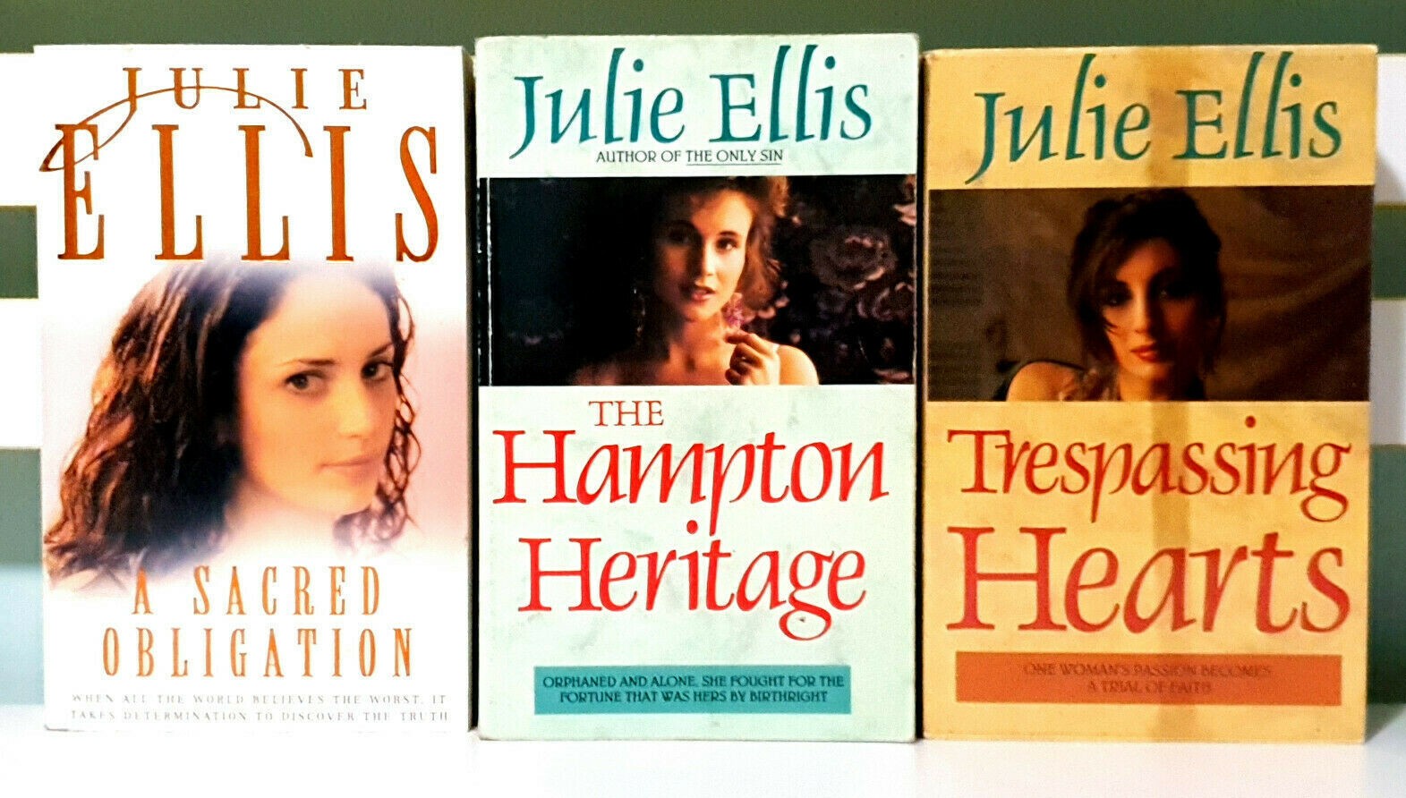 Lot of 3x Drama Fiction Books by Julie Ellis! Trespassing Hearts & More!