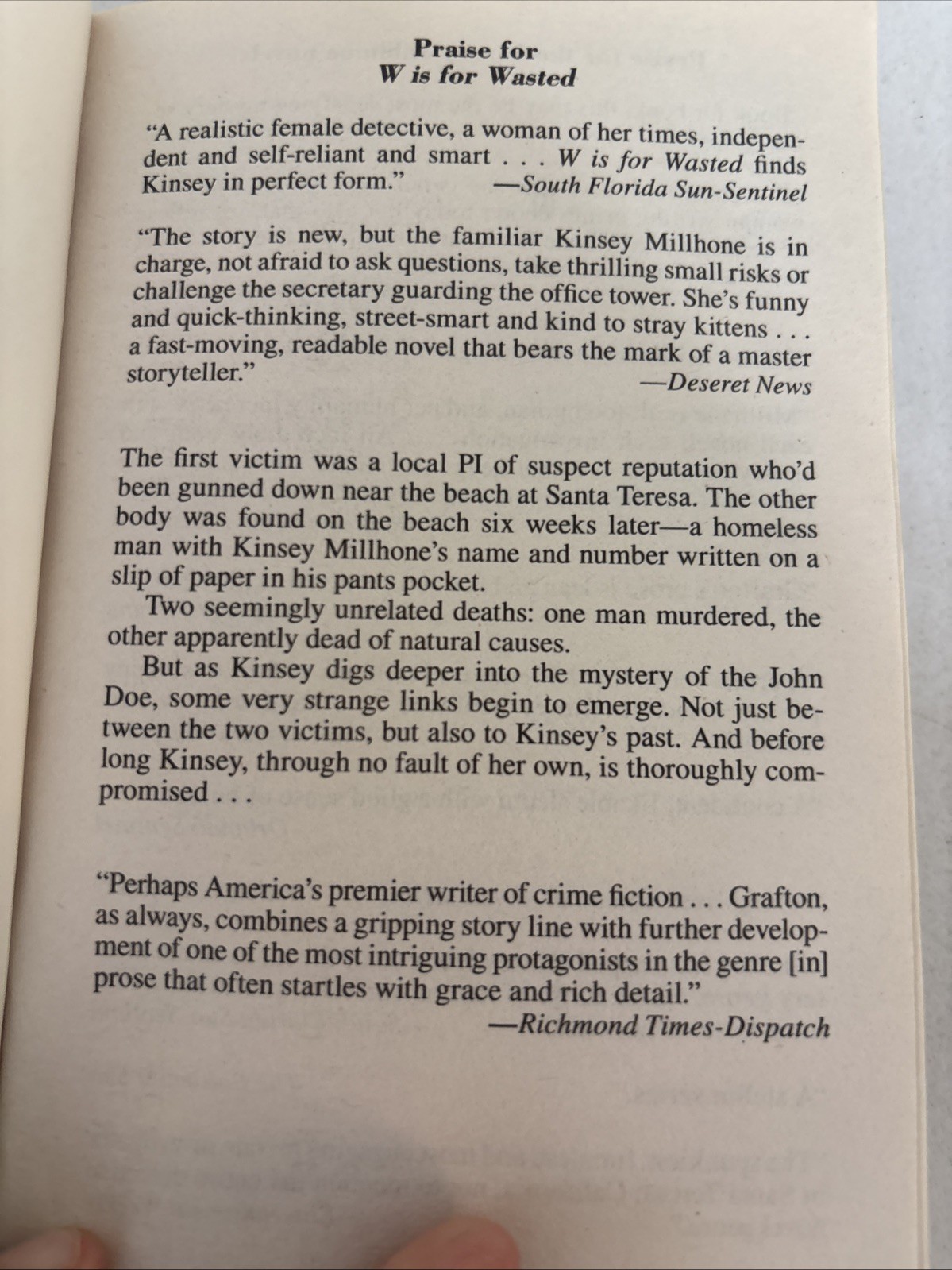 Lot fo 10 – Sue Grafton – Kinsey Millhone Ser. – Mass paperbacks – Free Shipping
