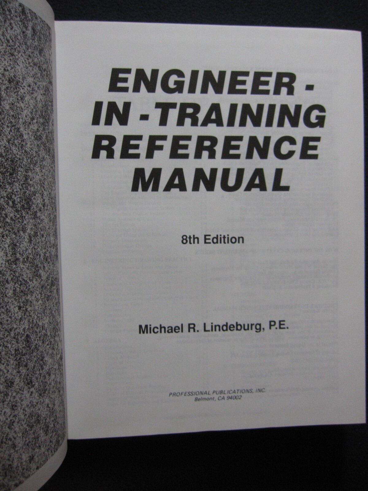 Engineer-In-Training Reference Manual (Engineering reference manual series) Li..