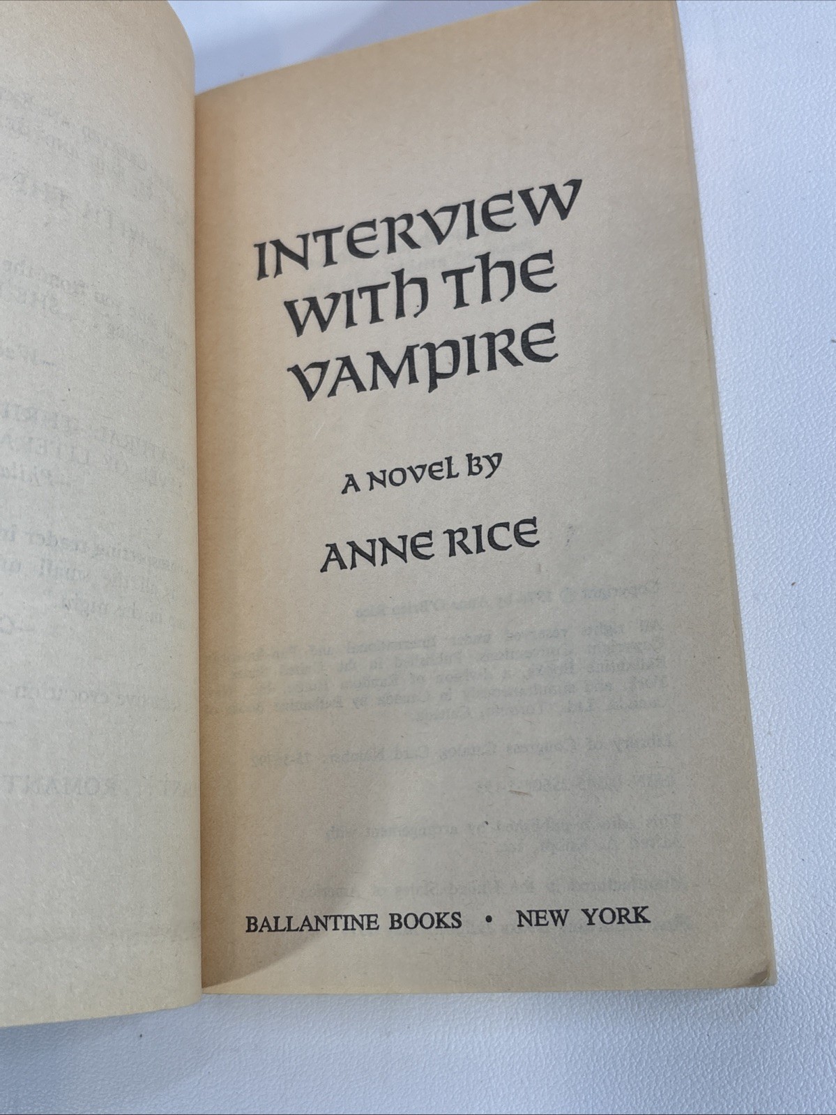 Interview With the Vampire by Anne Rice (Vintage 1977 paperback)