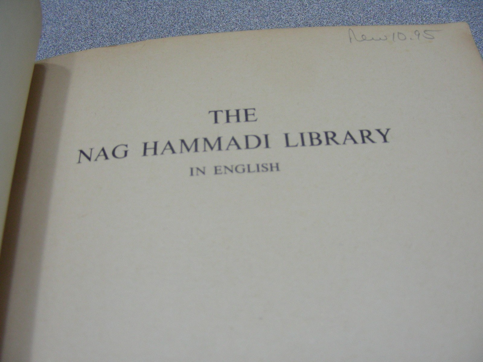 THE NAG HAMMADI LIBRARY – James M. Robinson – 1981 Paperback Book!