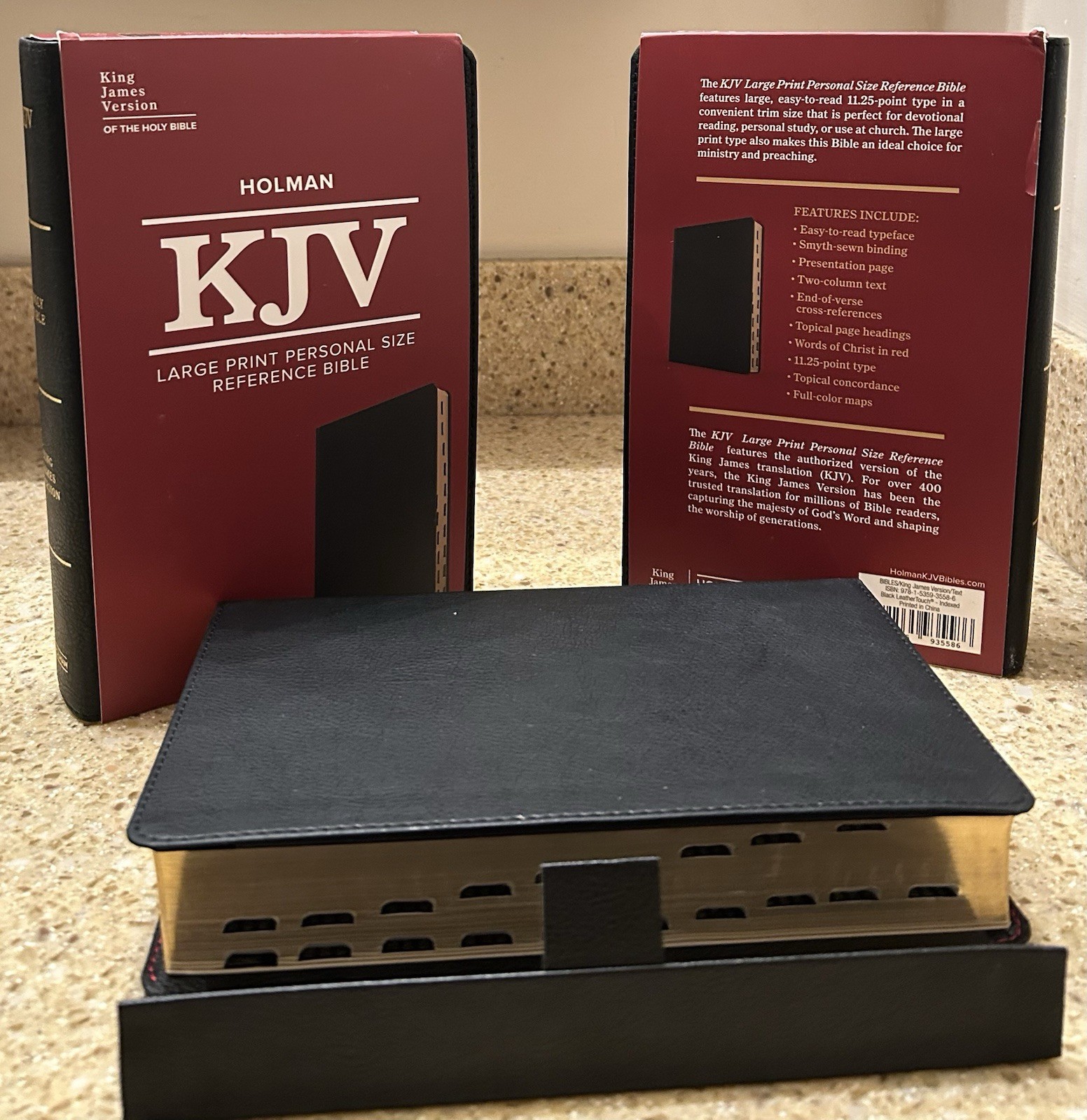 KJV MAGNETIC CLOSURE INDEXED LARGE PRINT(11.25pt) Black Leathrsft Personal Bible