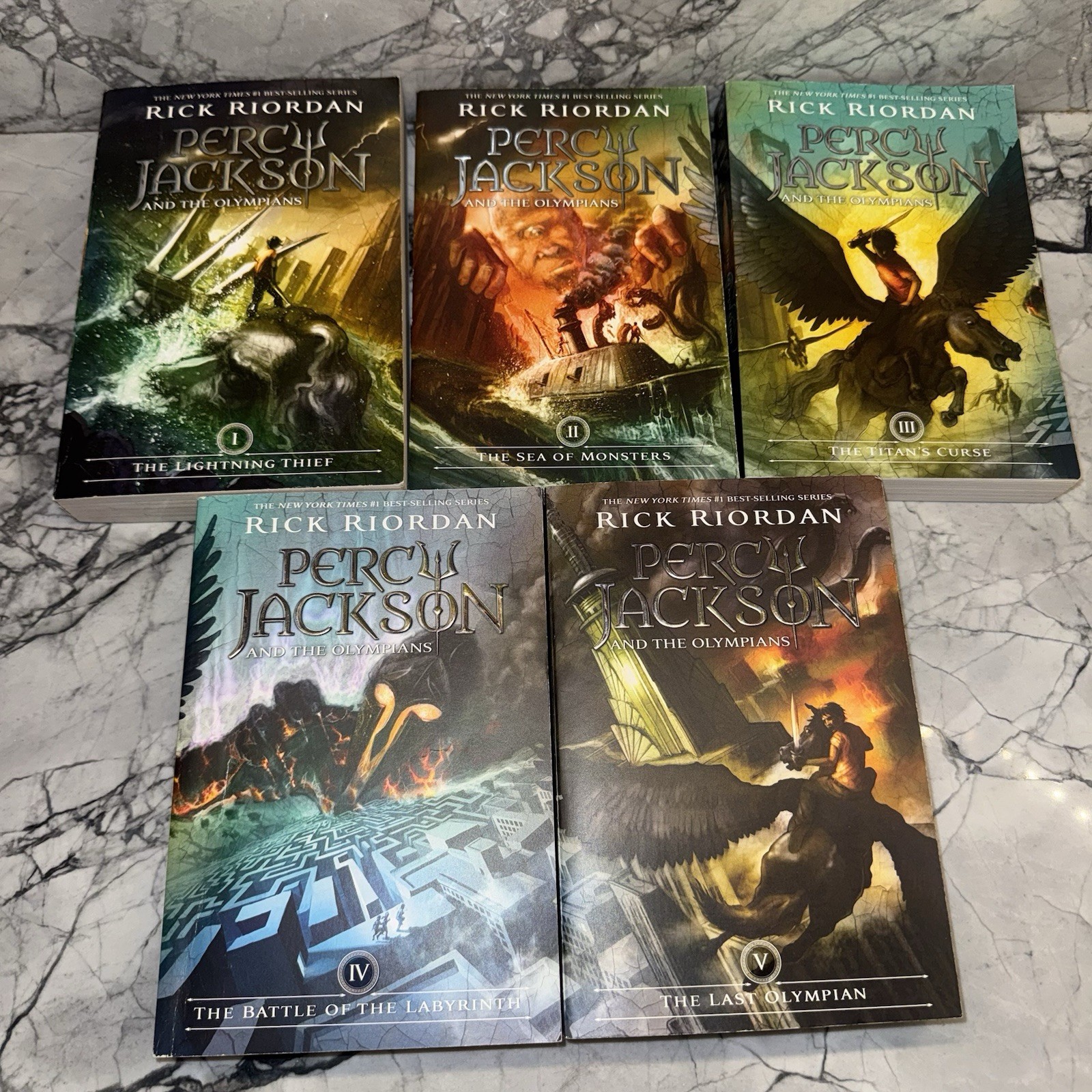 Percy Jackson & The Olympians – Paperback Matched Set of #1-5 by Rick Riordan