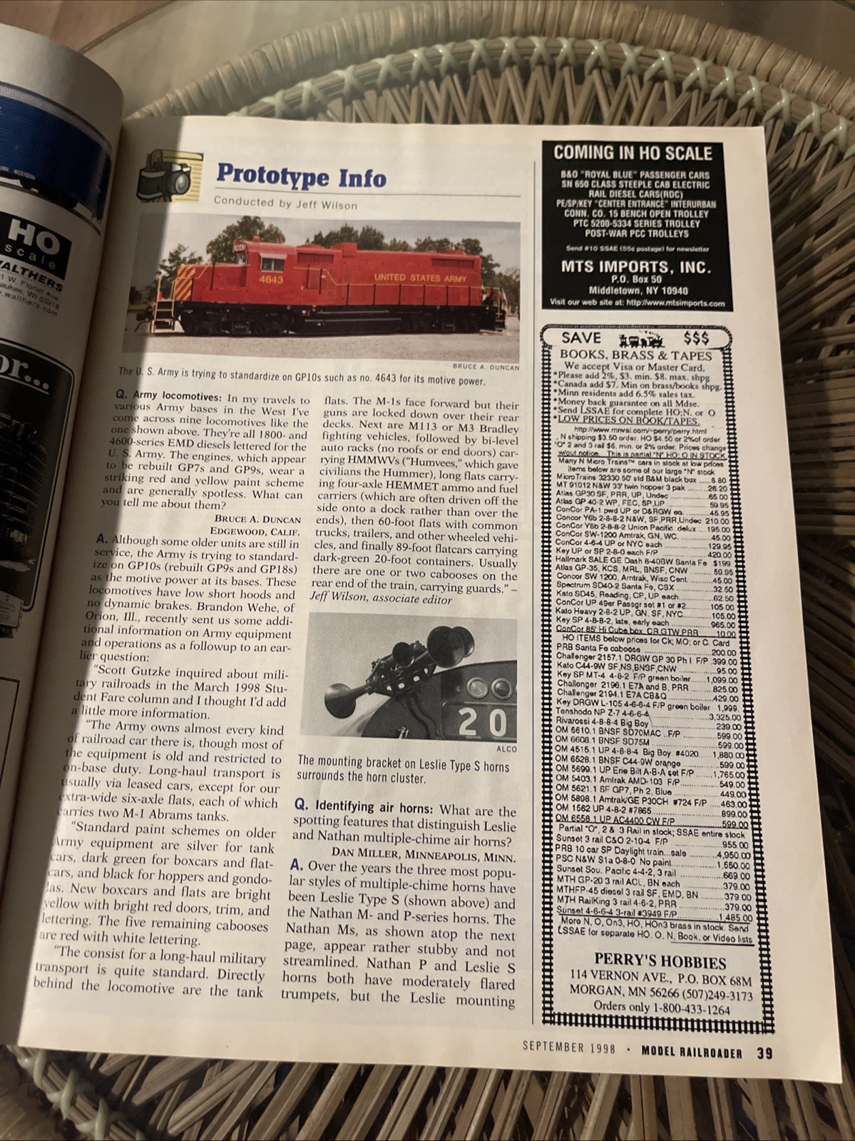 Model Railroader Magazine September 1998