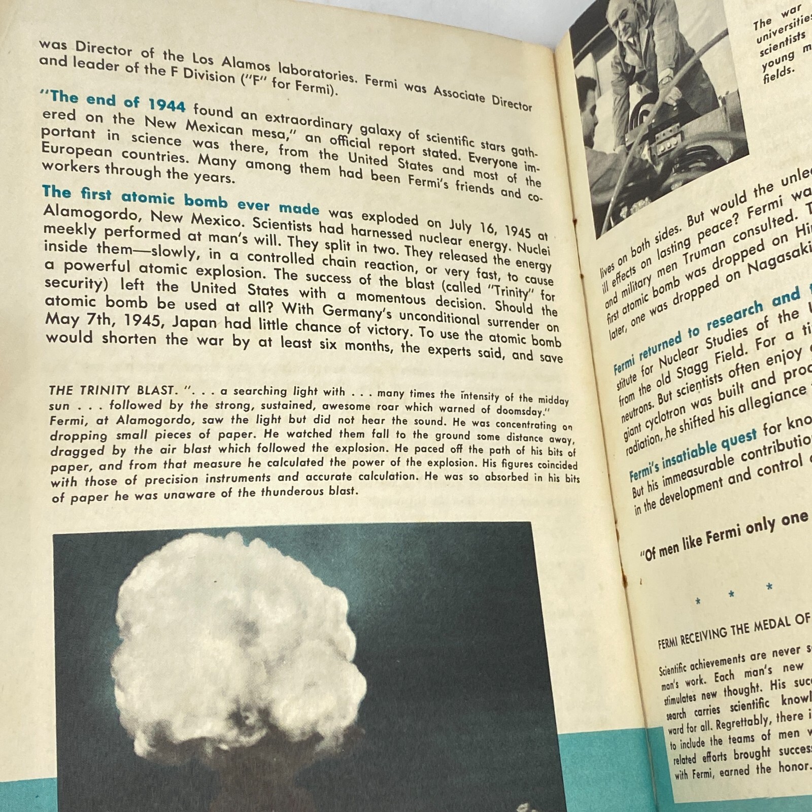 1959 Enrico Fermi and the Atomic Age 12 Page Booklet Cold War USA Americana