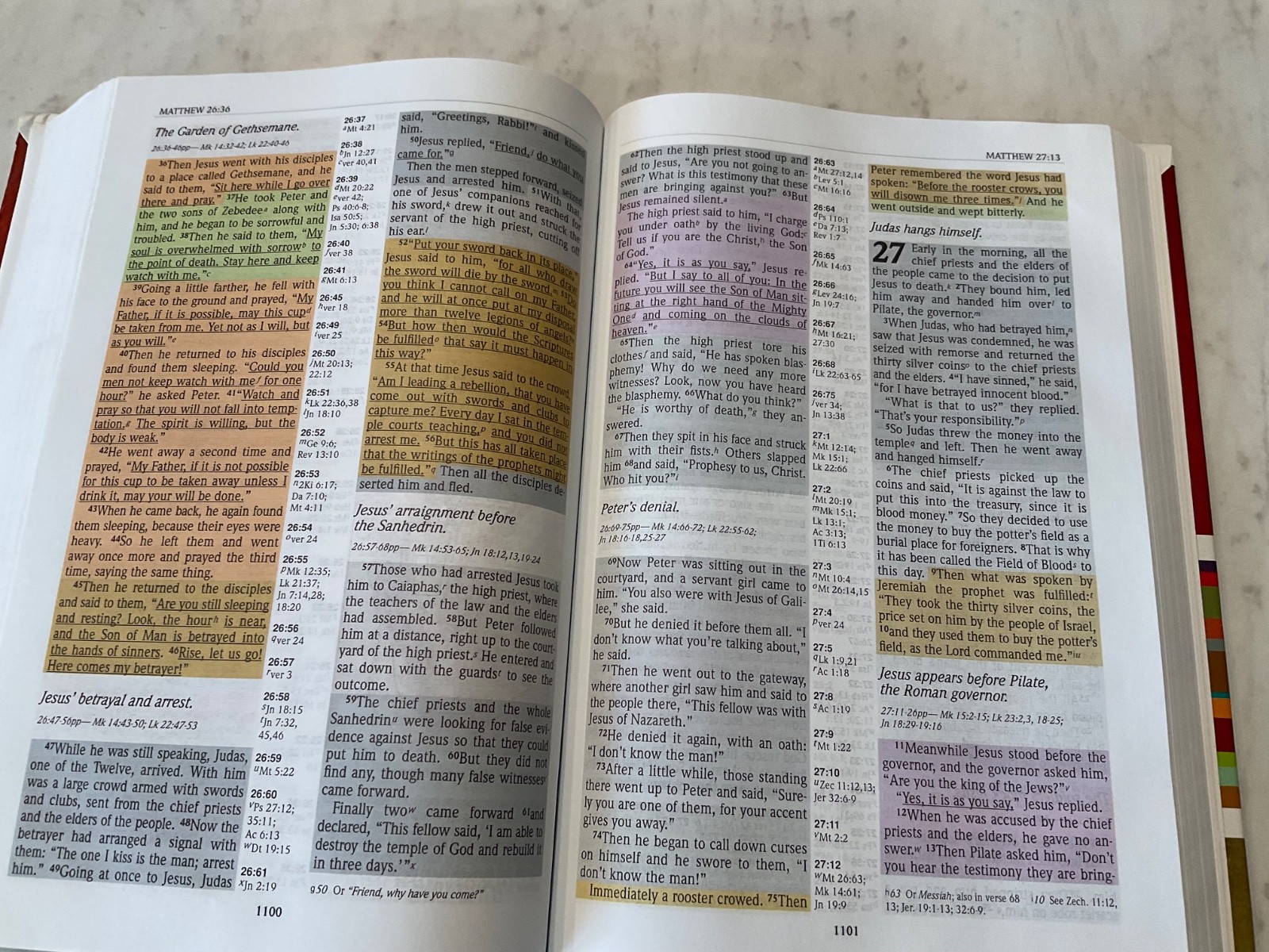 NIV Full Color Rainbow Bible 2007 Hardcover Text 1984