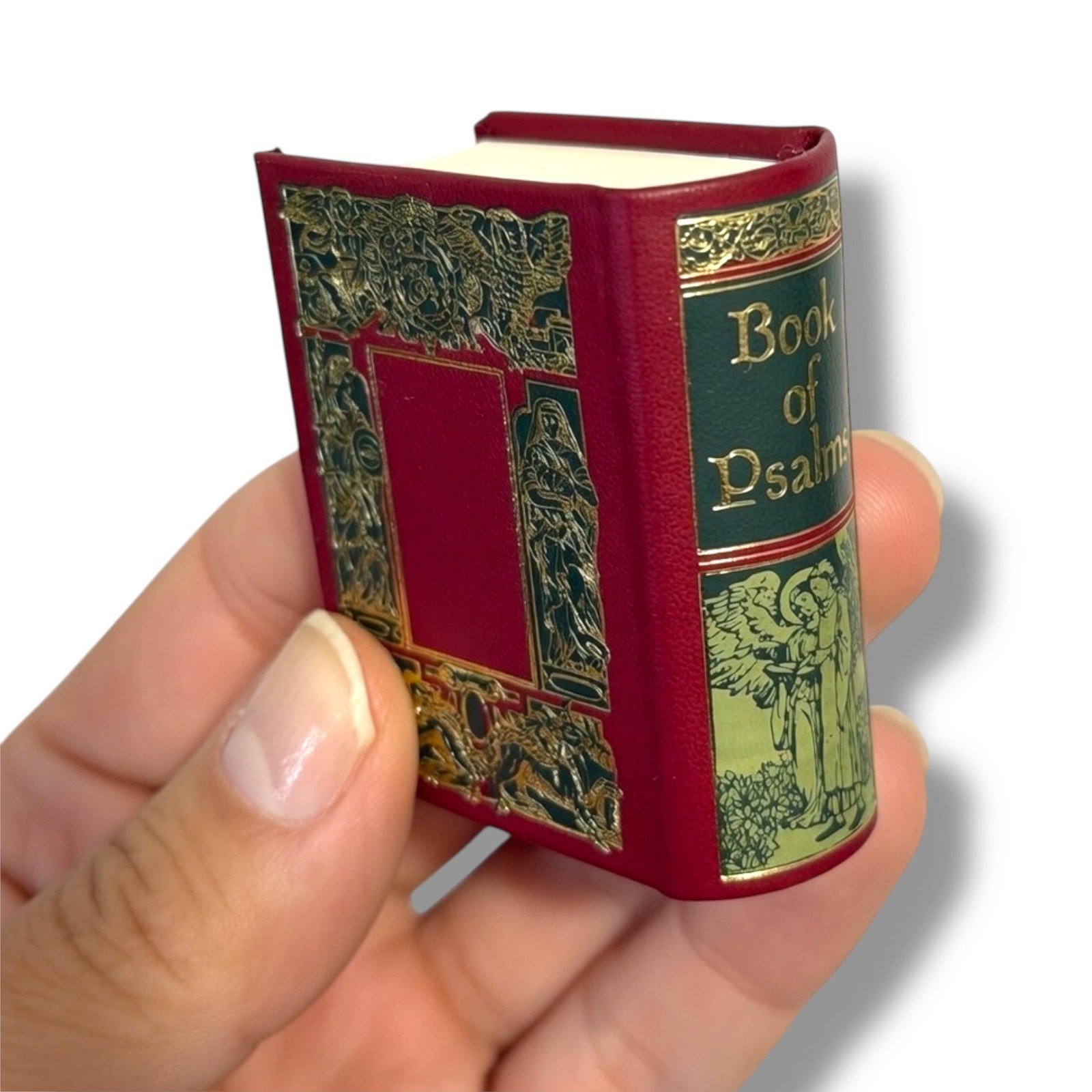 Book of Psalms tiny book leather hardcover w/slipcase made in Germany 658p