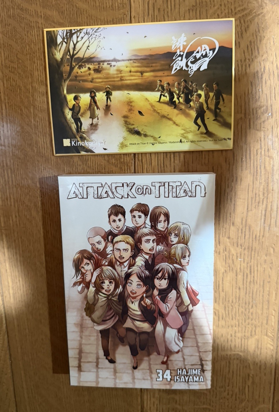 Attack On Titan Vol 34 Kinokuniya Exclusive Sealed With Shikishi Artboard