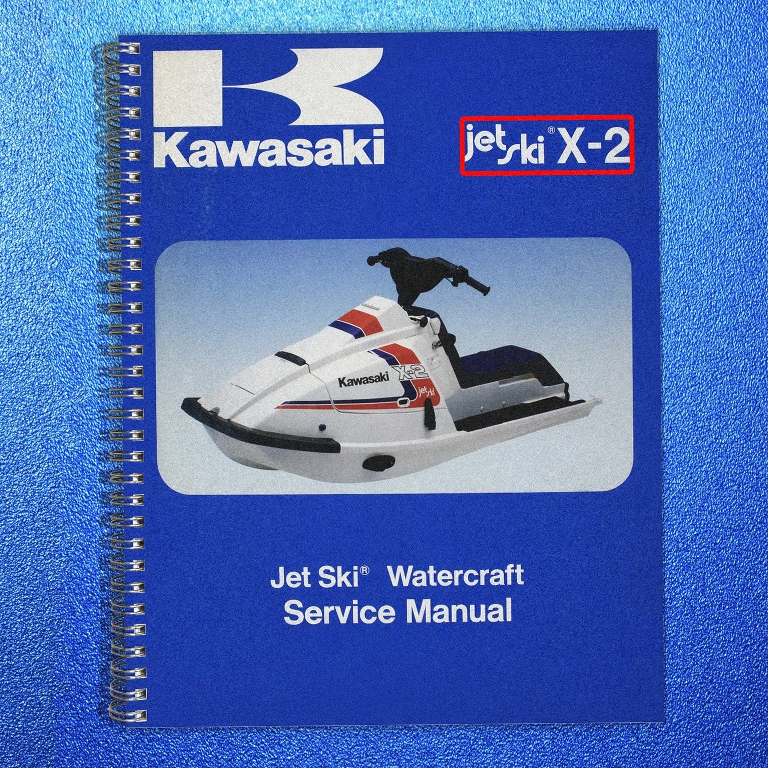 KAWASAKI JF650 X2 JetSki Service Manual With TS Supplement 1986-1991 – FASTENED