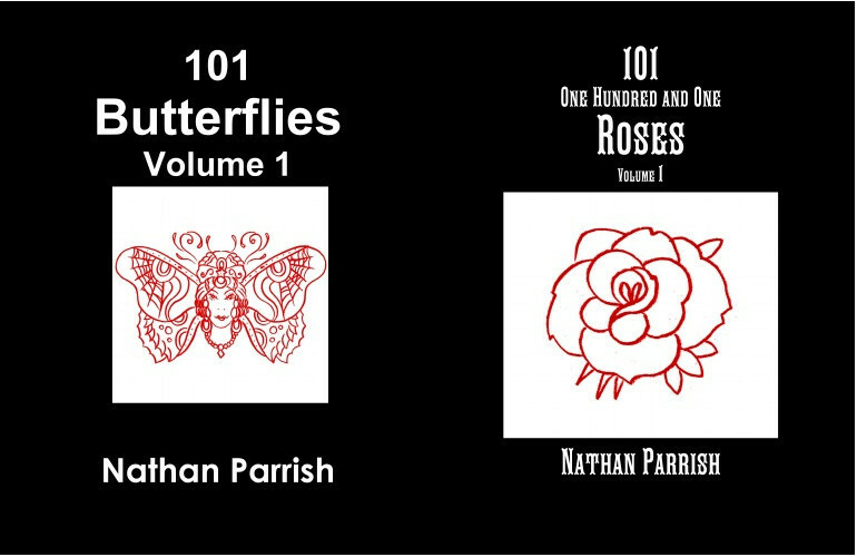 101 Roses + 101 Butterflies vol1 =TWO Books 200+ Flash Art Designs floral flower