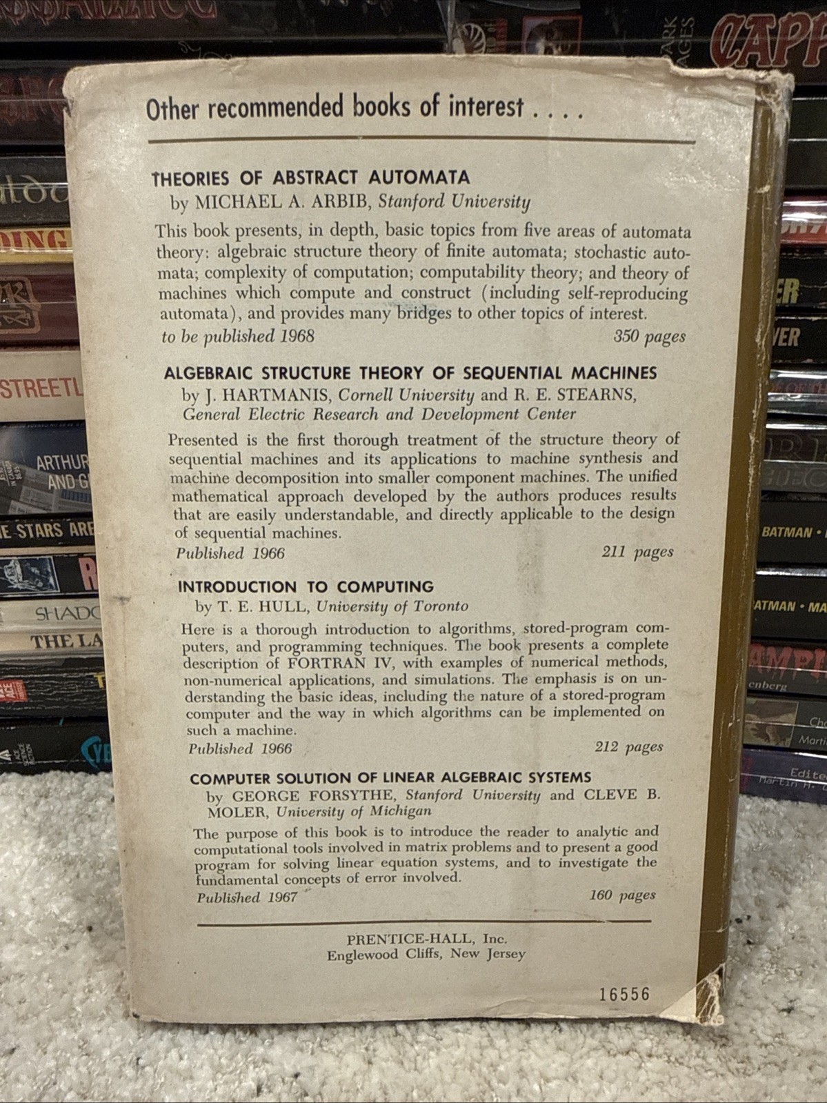Computation: Finite and Infinite Machines Minsky Prentice Hall 1967 Hard Cover