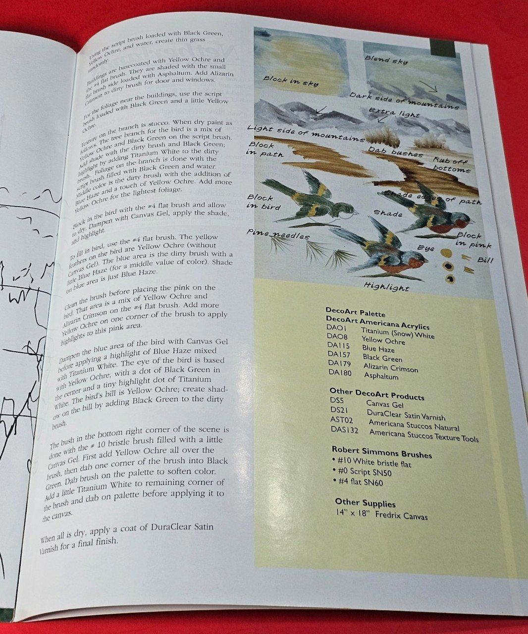 More Acrylic Canvas Painting Step By Step Instructions Guide Manual by DecoArt