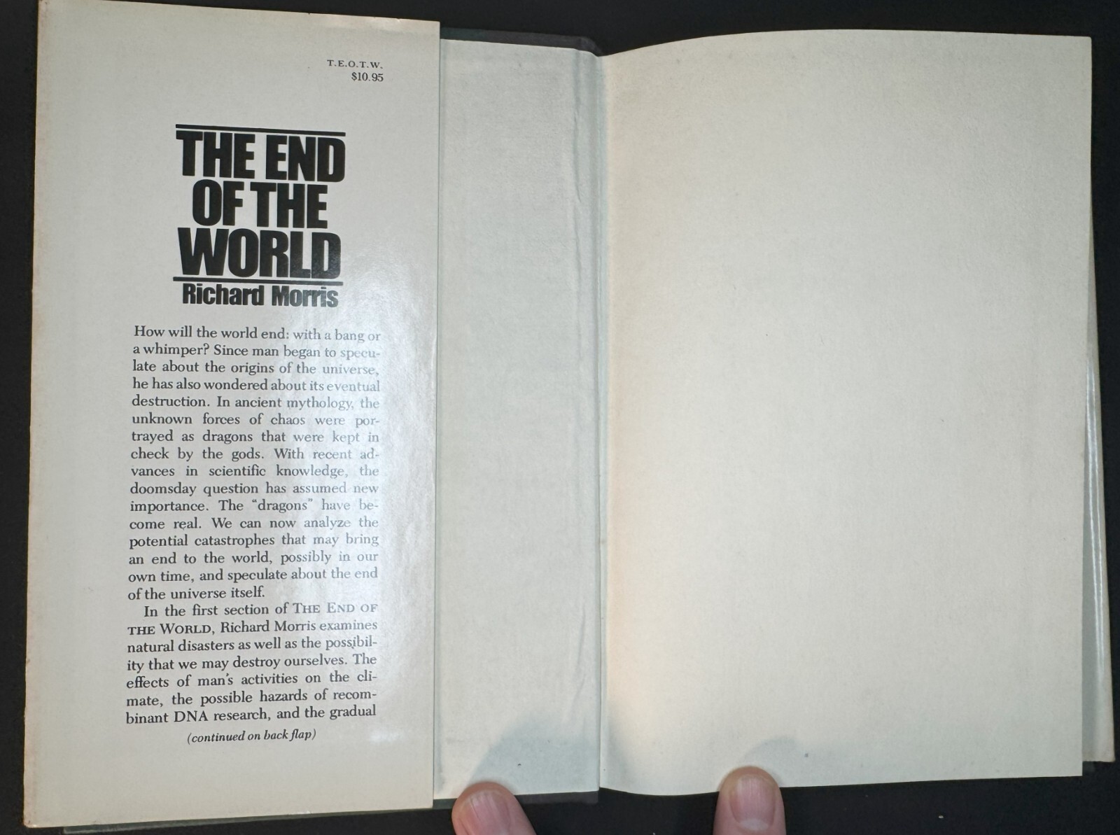 The End of the World 1980 HC/DJ 1st Edition Richard Morris Anchor Press Edition