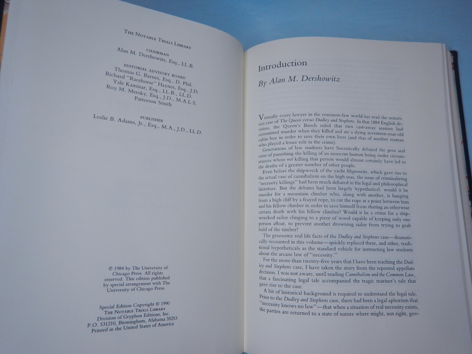 THE MIGNONETTE CASE by Simpson 1990 Notable Trials Library cannibalism and law