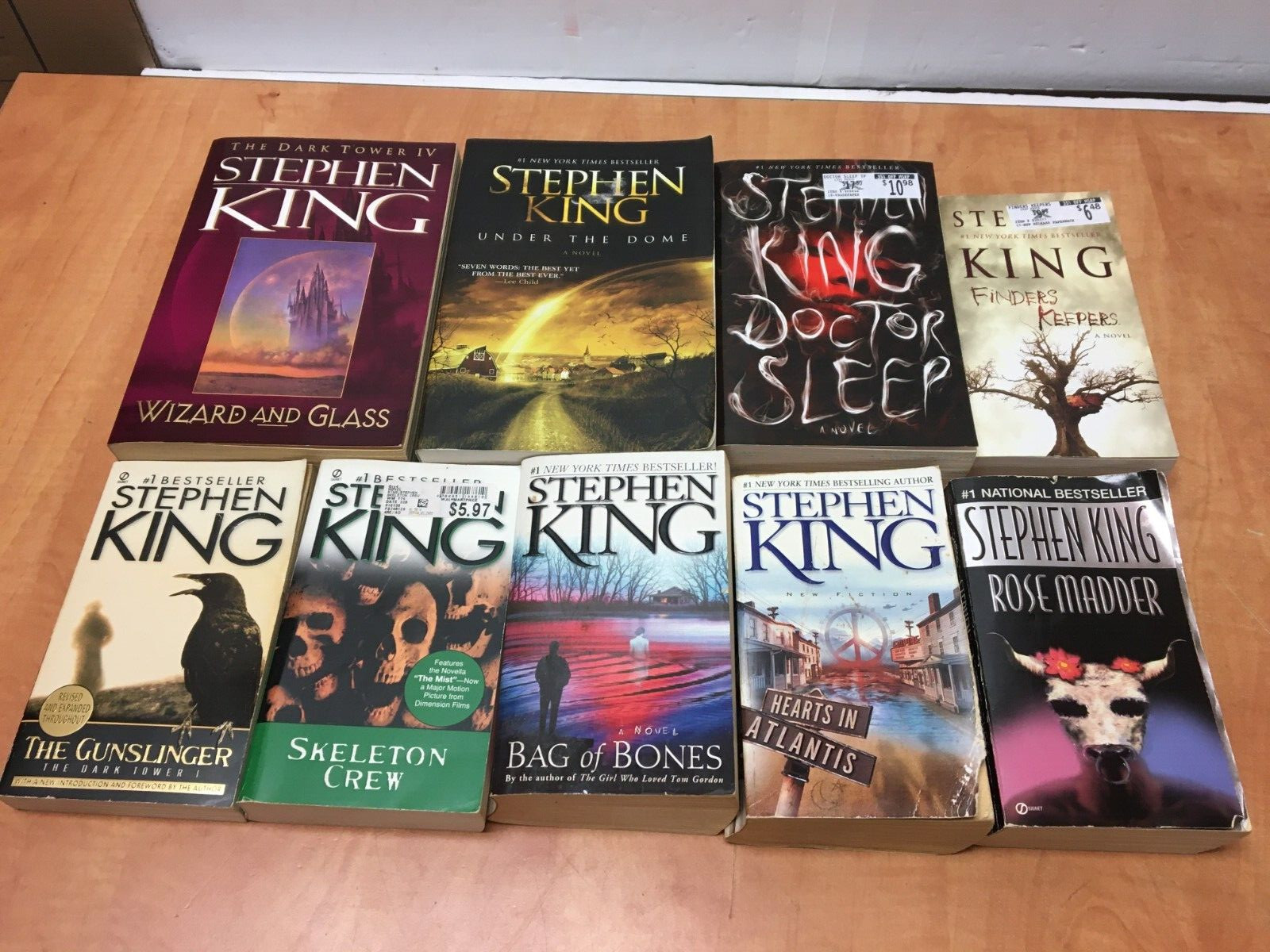Lot of 9 Stephen King Paperbacks Dark Tower Skeleton Crew Gunslinger Rose Madder
