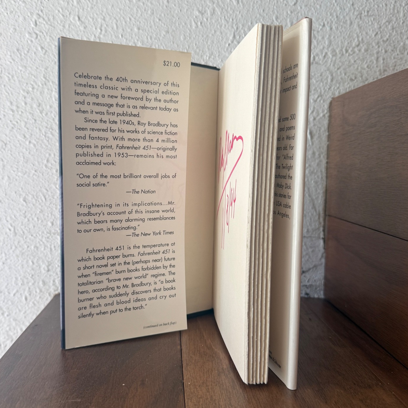 Fahrenheit 451 by Ray Bradbury SIGNED 40th Anniversary Edition 1993 Hardcover