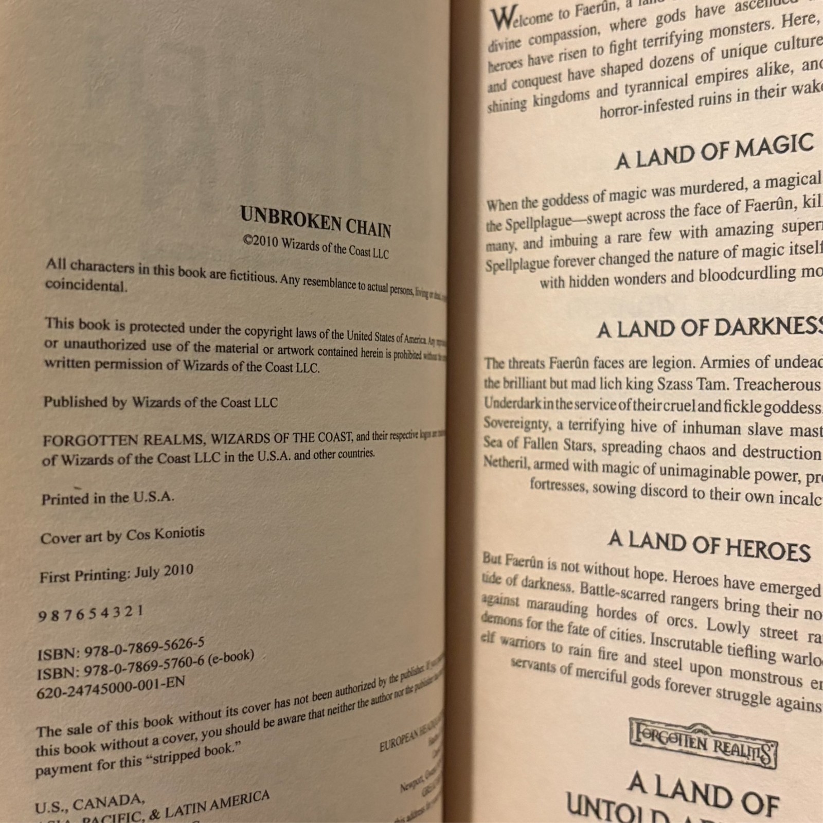Forgotten Realms: Unbroken Chain, First Edition Dungeons & Dragons Paperback