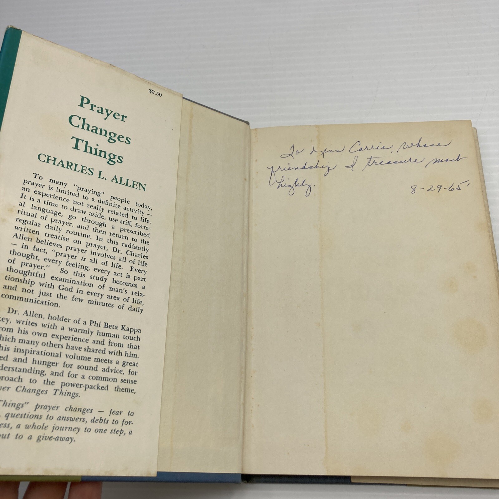 Prayer Changes Things Charles L. Allen 1964 HC Houston Texas Methodist Pastor