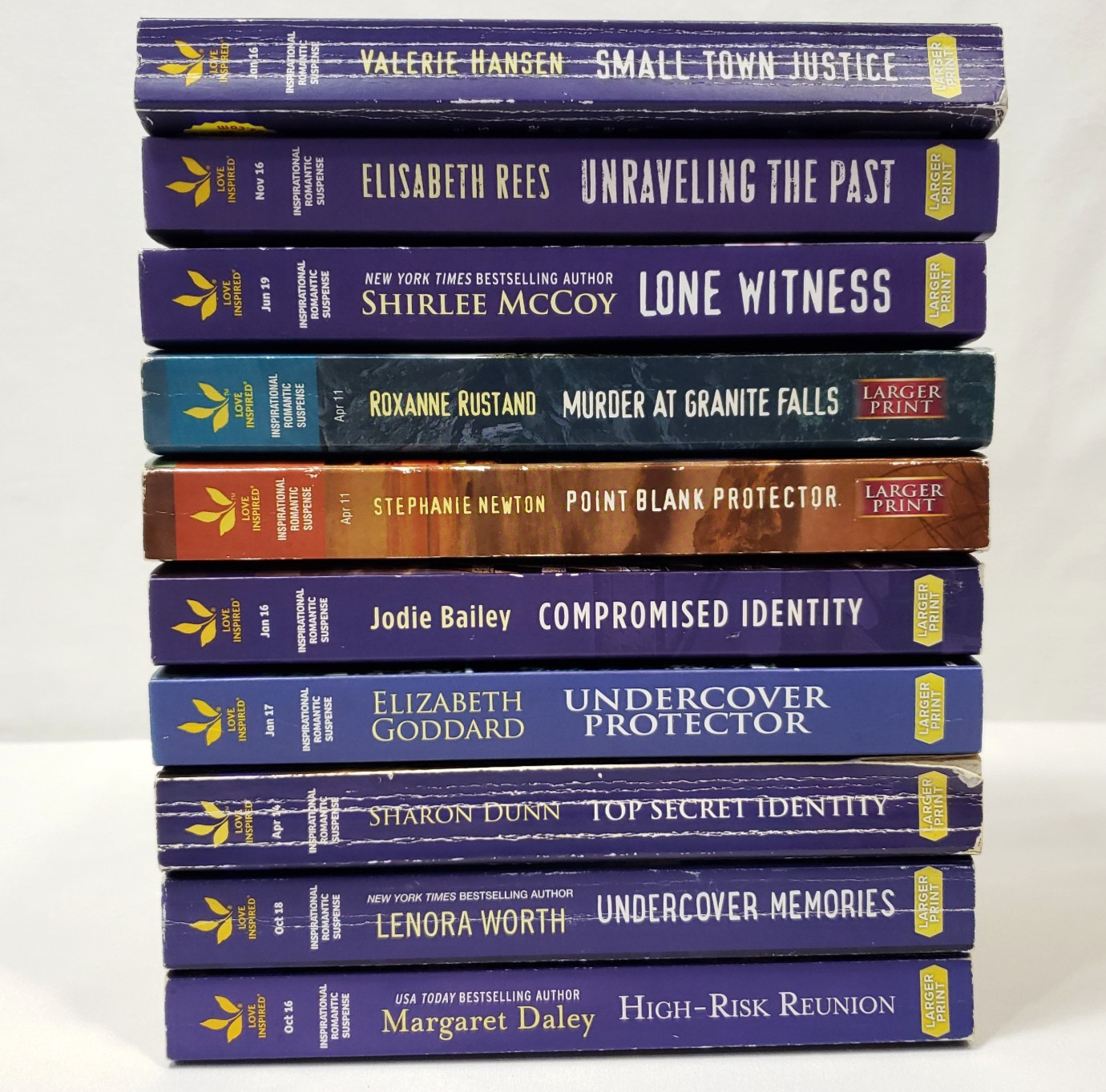 Love Inspired Suspense Larger Print Lot 10 Books Christian Romance Novels Bundle