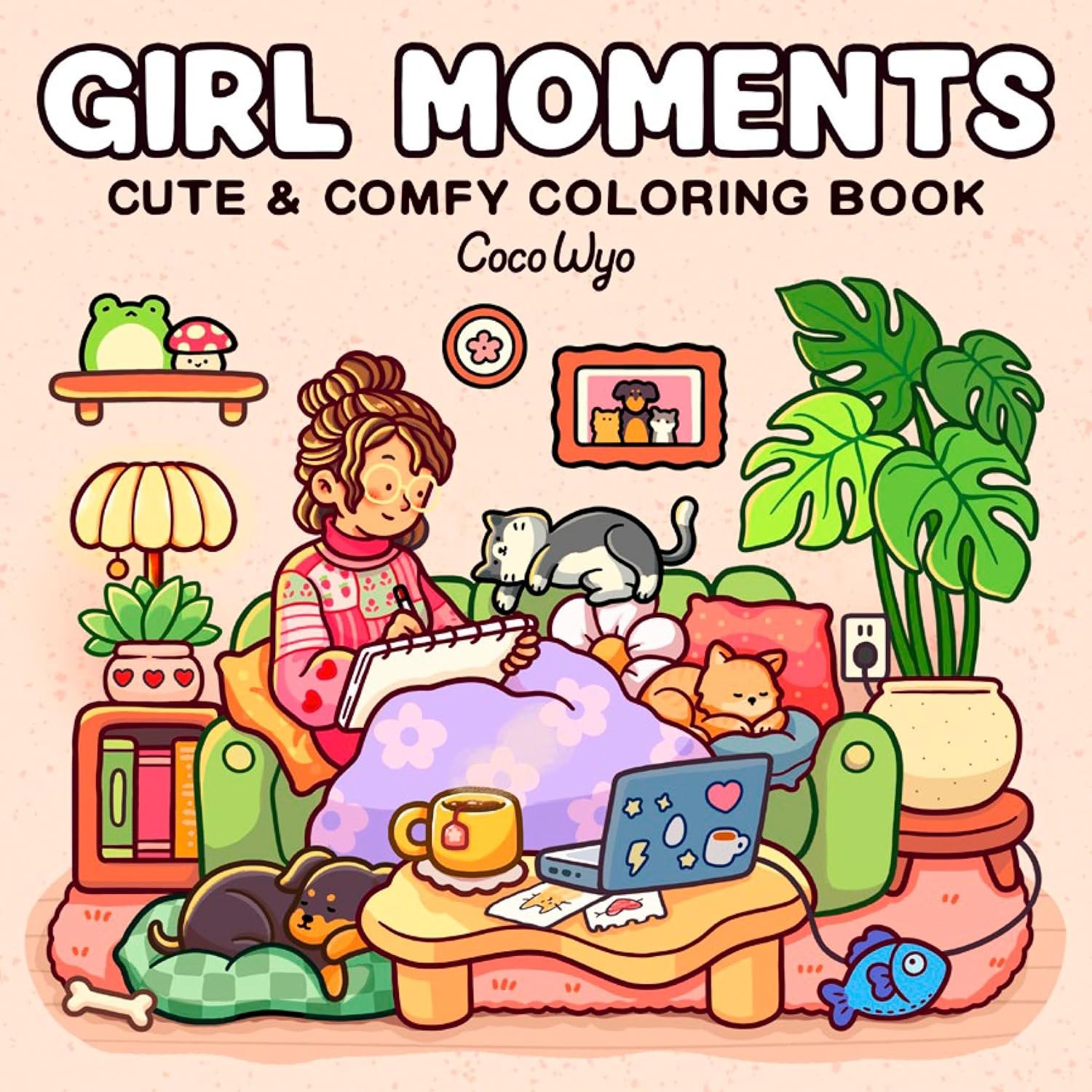 Girl Moments: Coloring Book for Adults and Kids Paperback by Coco Wyo