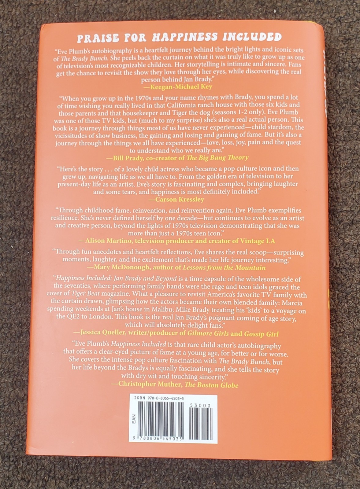 Happiness Included Jan Brady and Beyond – Eve Plumb – 2026 hc w dj – very good
