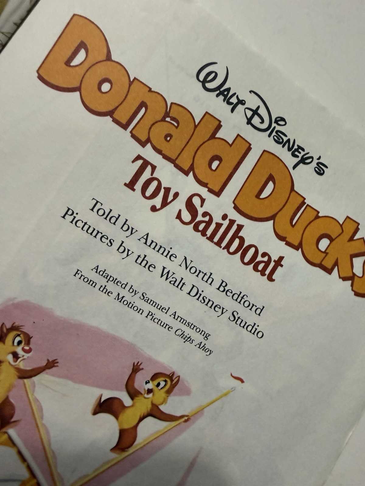 VTG 1990 Walt Disney Donald Duck’s Toy Sailboat Little Golden Book Chips Ahoy