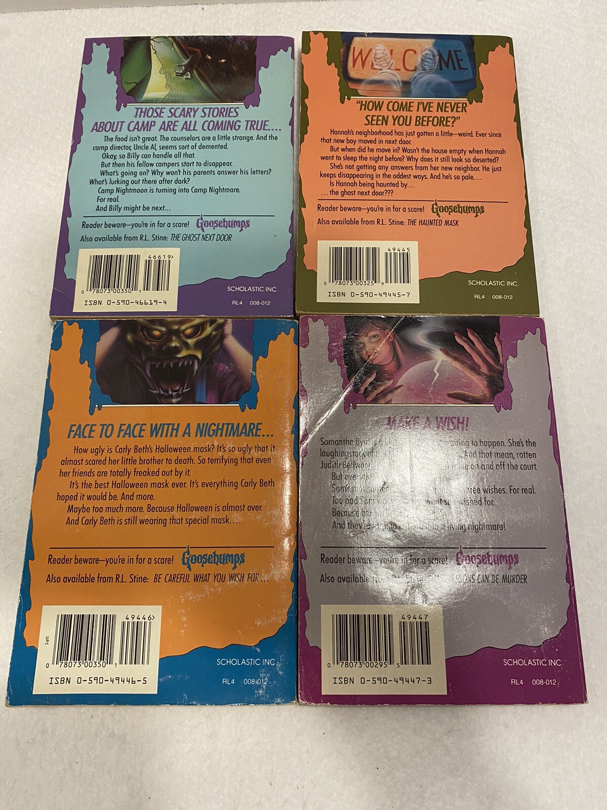 Vintage 1990s Goosebumps Box Set #9-12, R.L. Stine, Haunted Mask, 9, 10, 11, 12