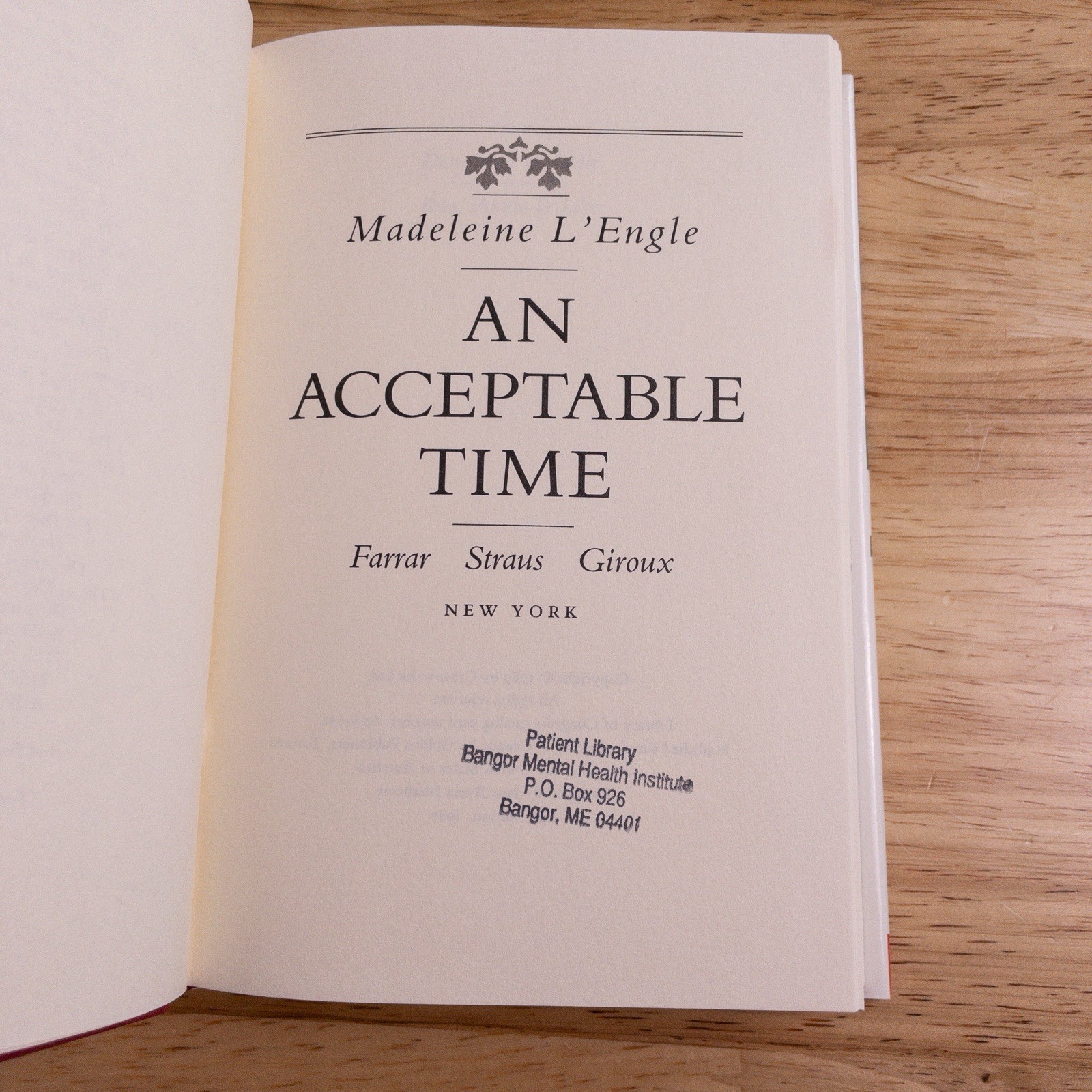 AN ACCEPTABLE TIME Madeleine L’Engle First Edition 1st Printing 1989 HB/DJ