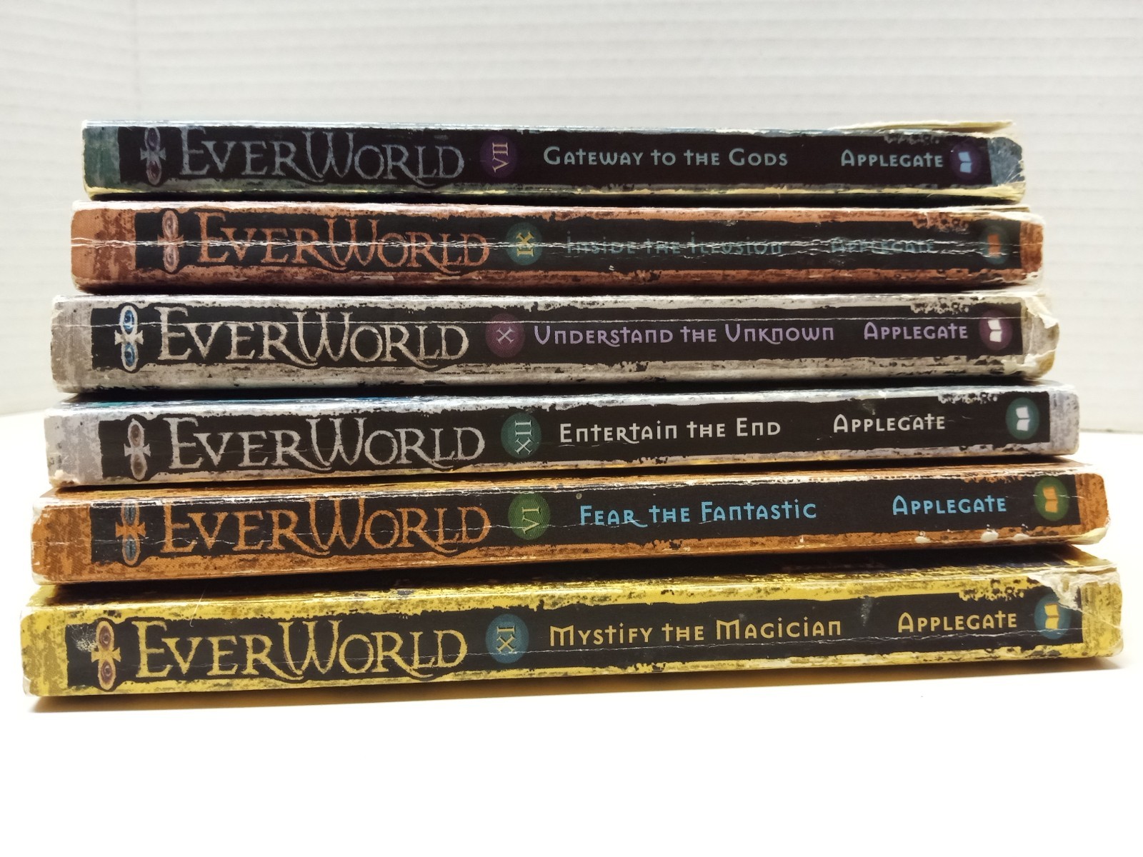 Everworld 6 Book Lot Set K.A. Applegate 1999 1st scholastic printing Paperbacks