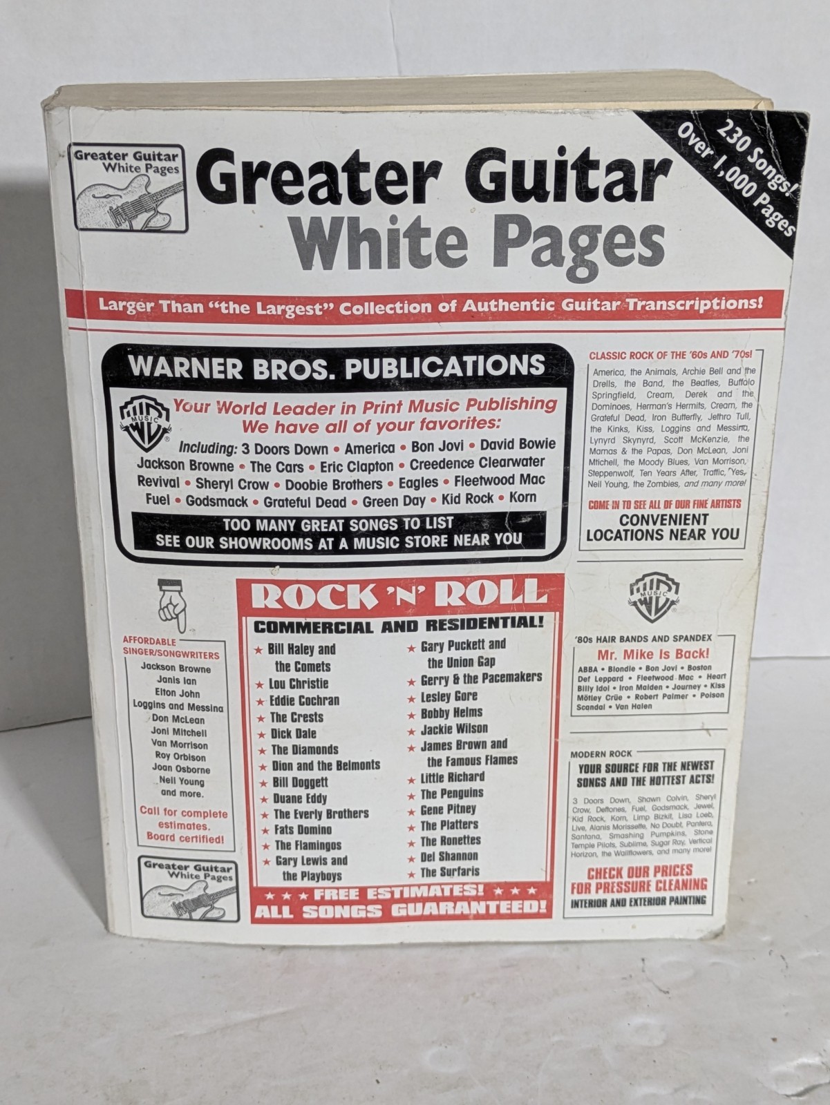 2003 Greater Guitar White Pages Guitar Tab Transcriptions 230 Songs 1000+ Pages