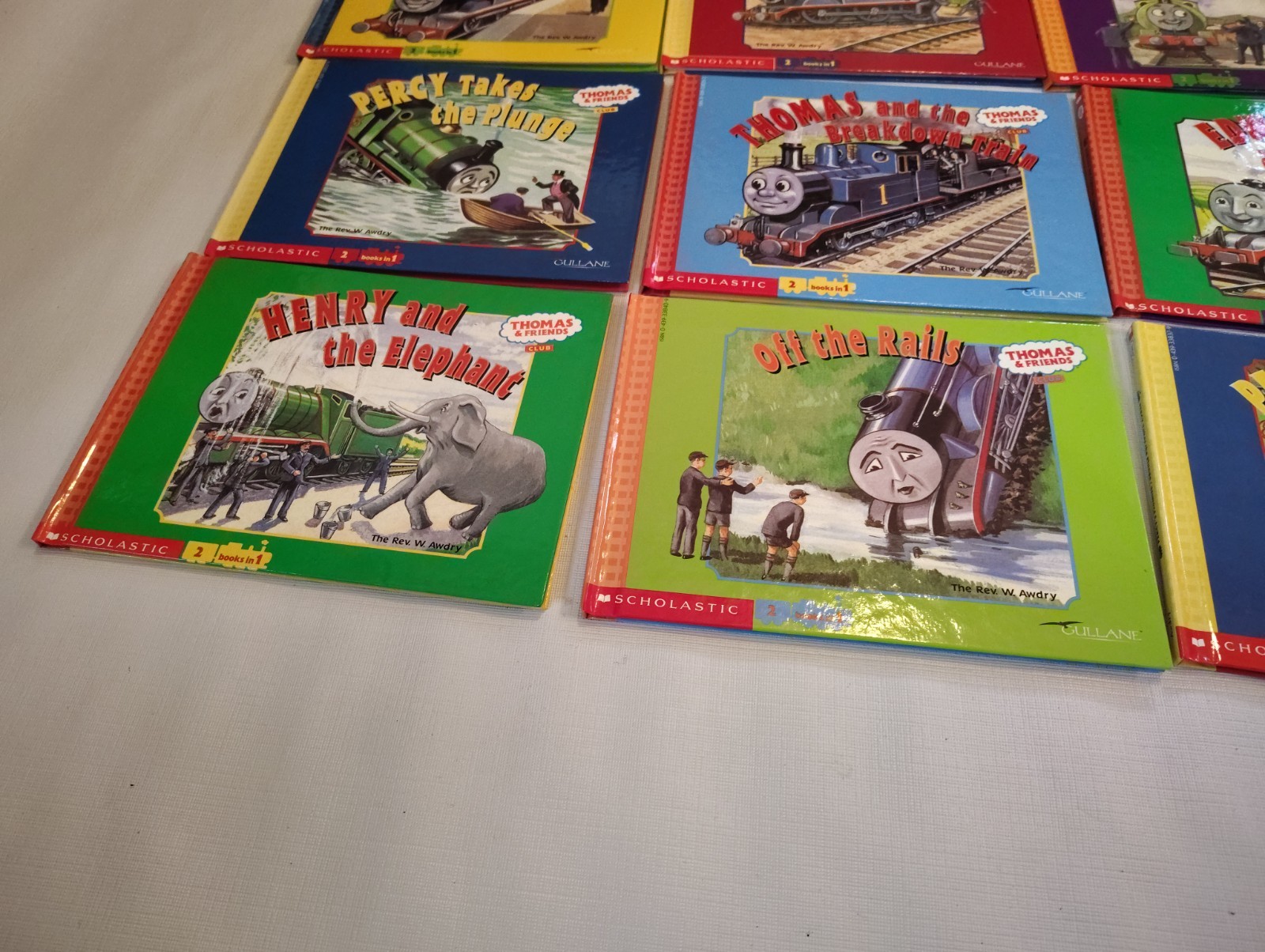 12 THOMAS THE TANK ENGINE & FRIENDS Club 2 Books in 1 Awdry Scholastic HC Lot