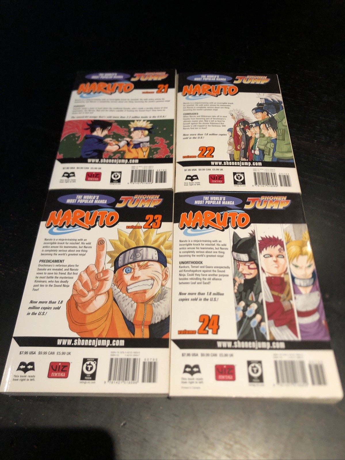 Naruto Manga Lot Volumes 1-24 Masashi Kishimoto Viz Anime Shonen CULT HTF NM