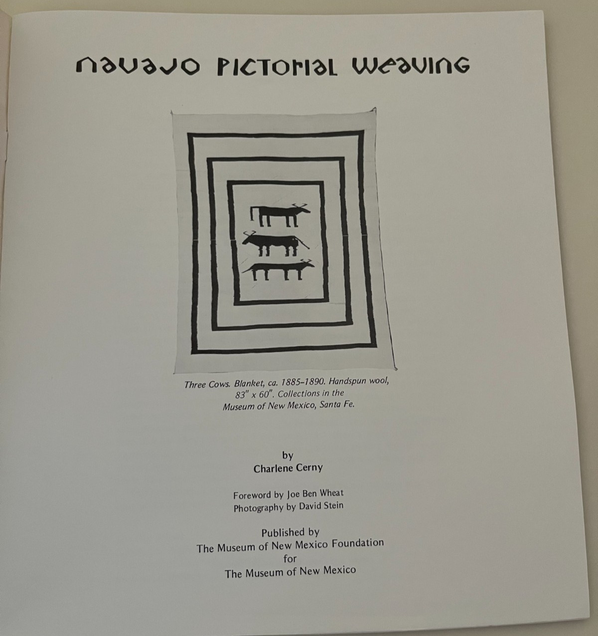 Navajo Pictorial Weaving by Charlene Cerny Museum of New Mexico Vintage 1975