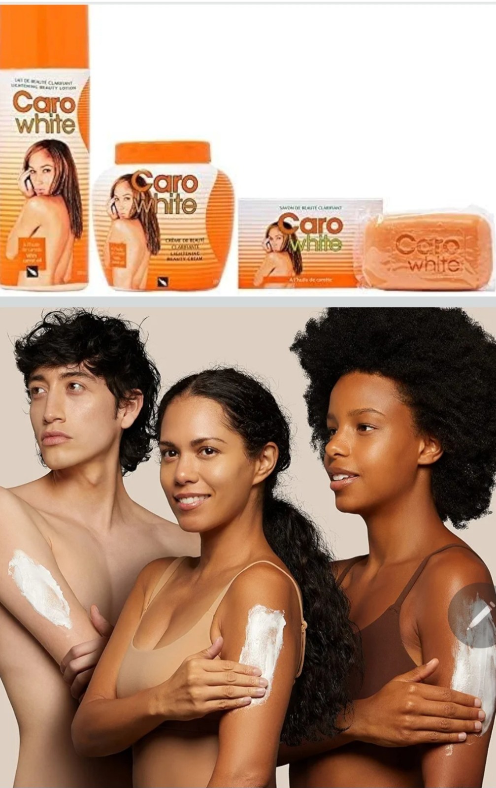 Caro White Set-3 (Lotion 10.14oz + Cream 10.14oz + Soap 6.3oz)