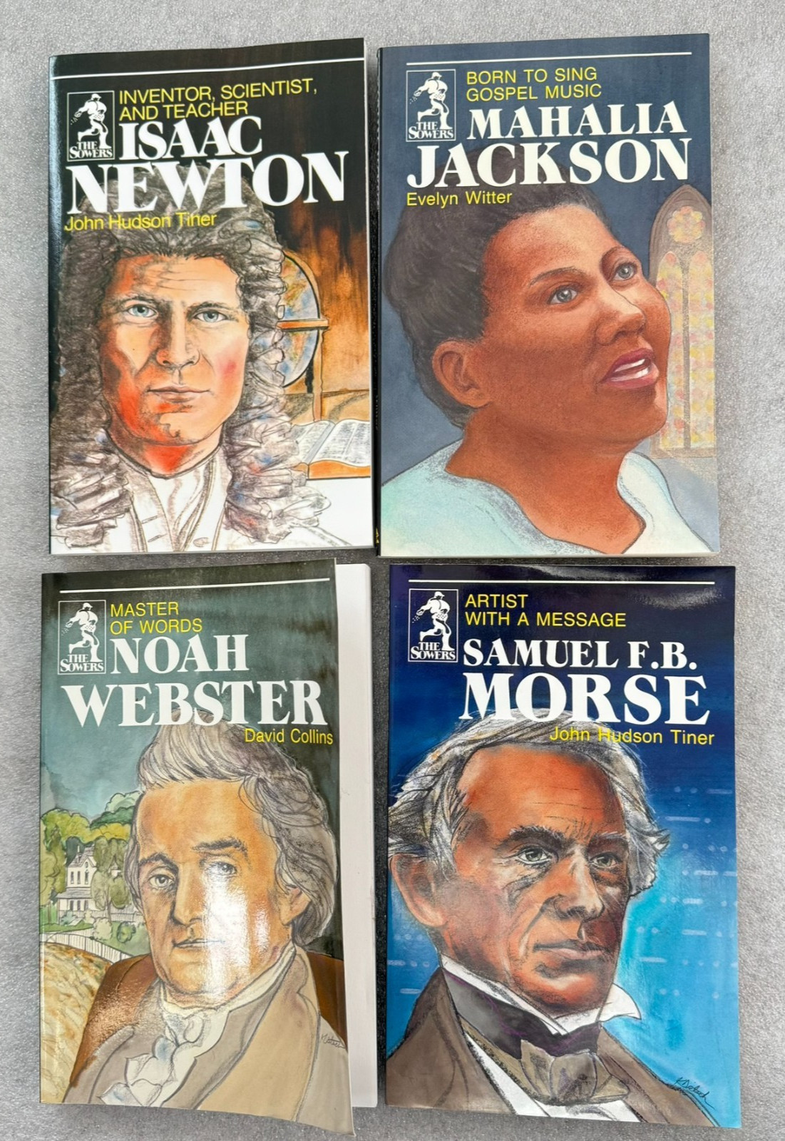 HOMESCHOOL Sowers Book Lot 4 Christian Biography Webster-Morse-Jackson-Newton