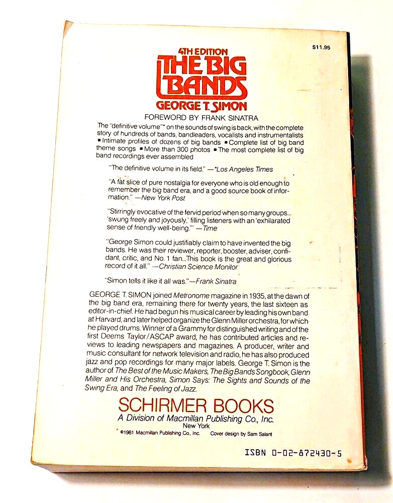 The Big Bands by George T. Simon Softcover Book 4th Edition 640 Pages 1981