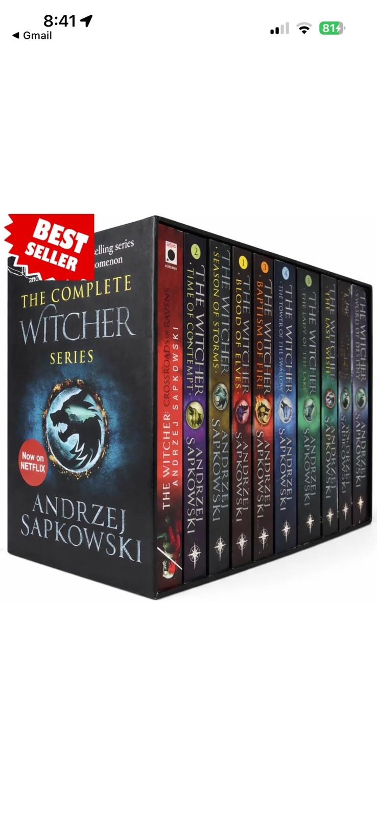 The Witcher Complete Series By Andrzej Sapkowski 8 Books Box Set Collection – PB
